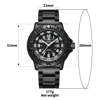 Addiesdive Sports Outdoor Military Watch Men's Quartz Watch 50 Meters Waterproof (050s) - Image 8