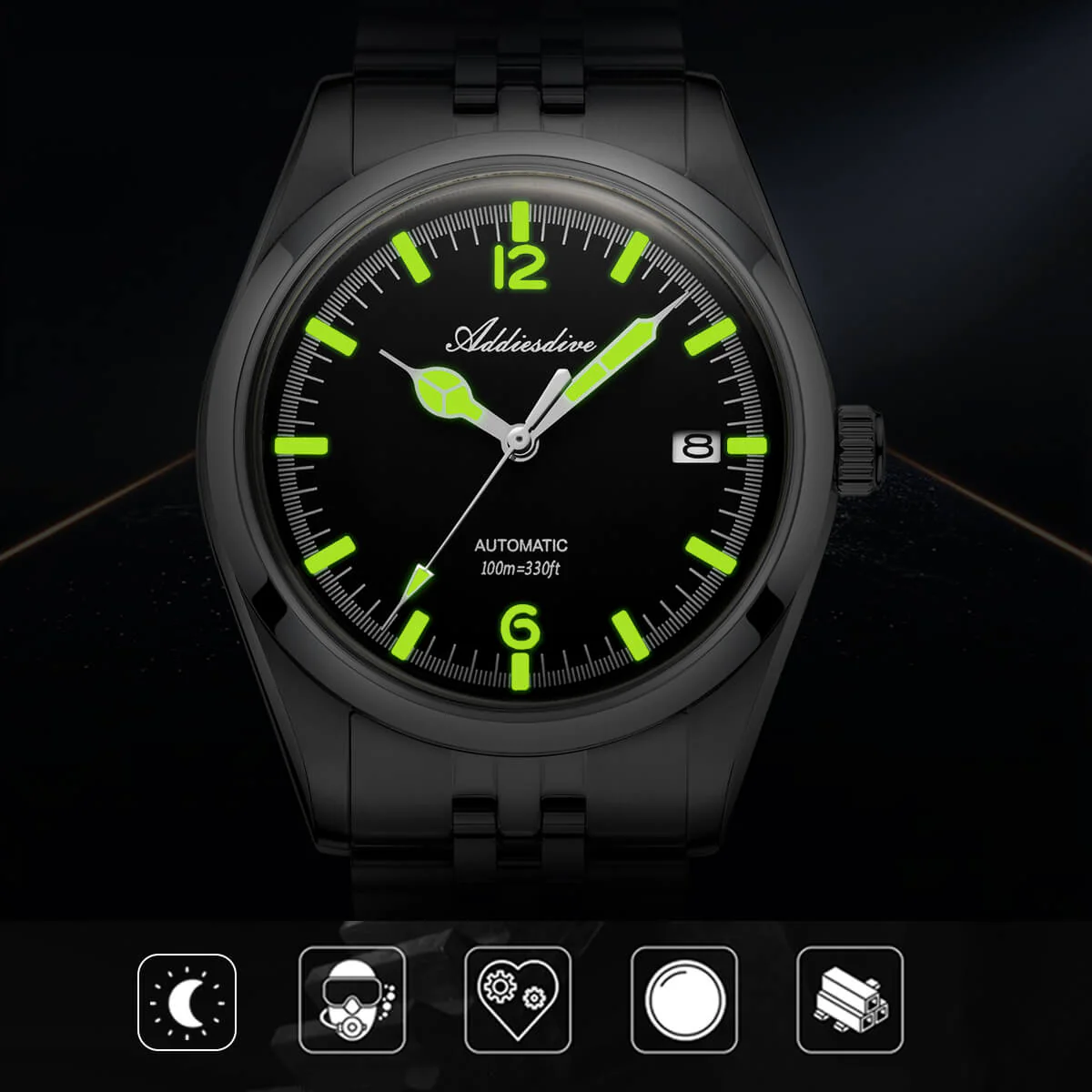 Addiesdive 39mm Automatic Watch Diver's 100M NH35 (AD2038) - Image 10
