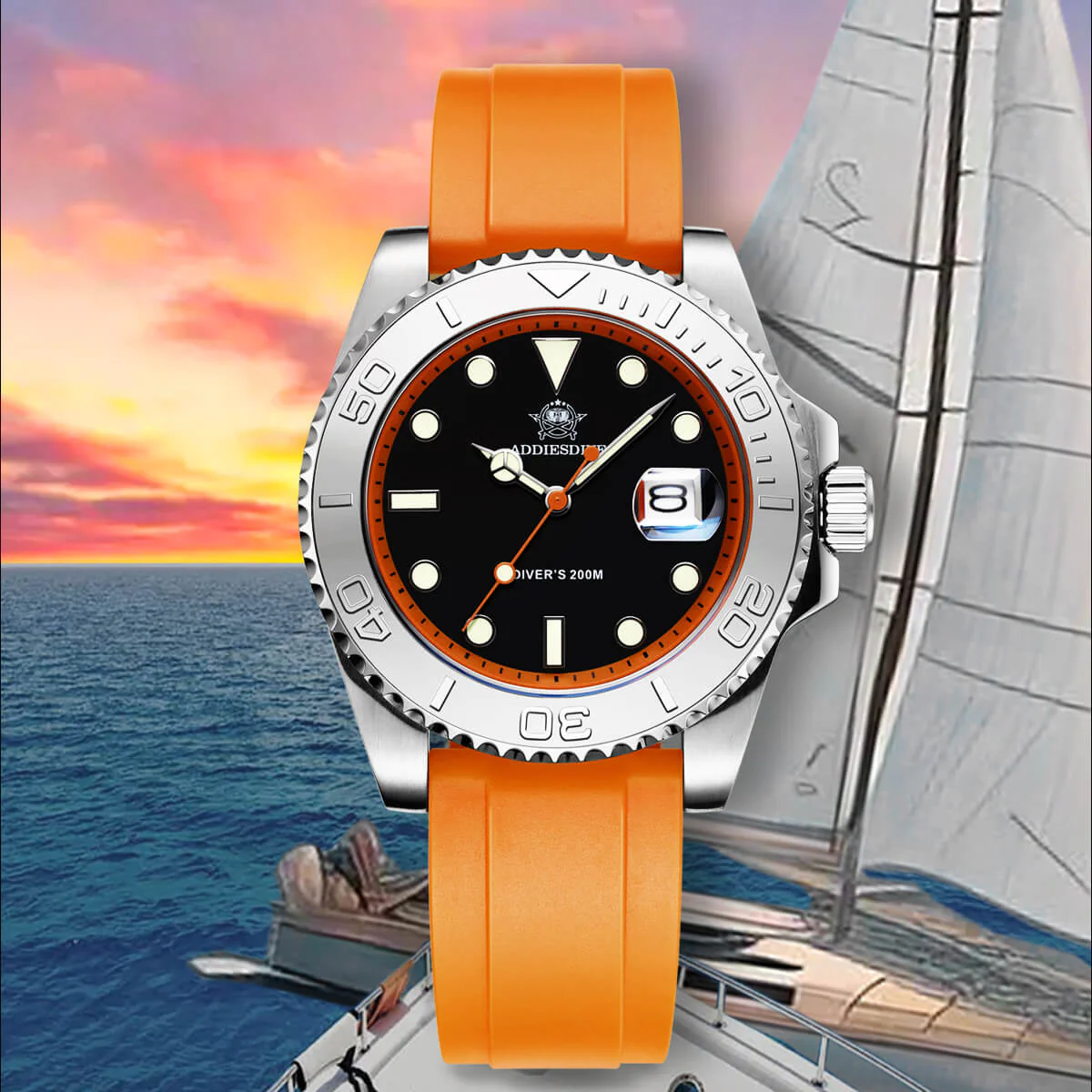 ADDIESDIVE 41mm Sports Quartz Watch Waterproof 200M (AD2040) - Image 8