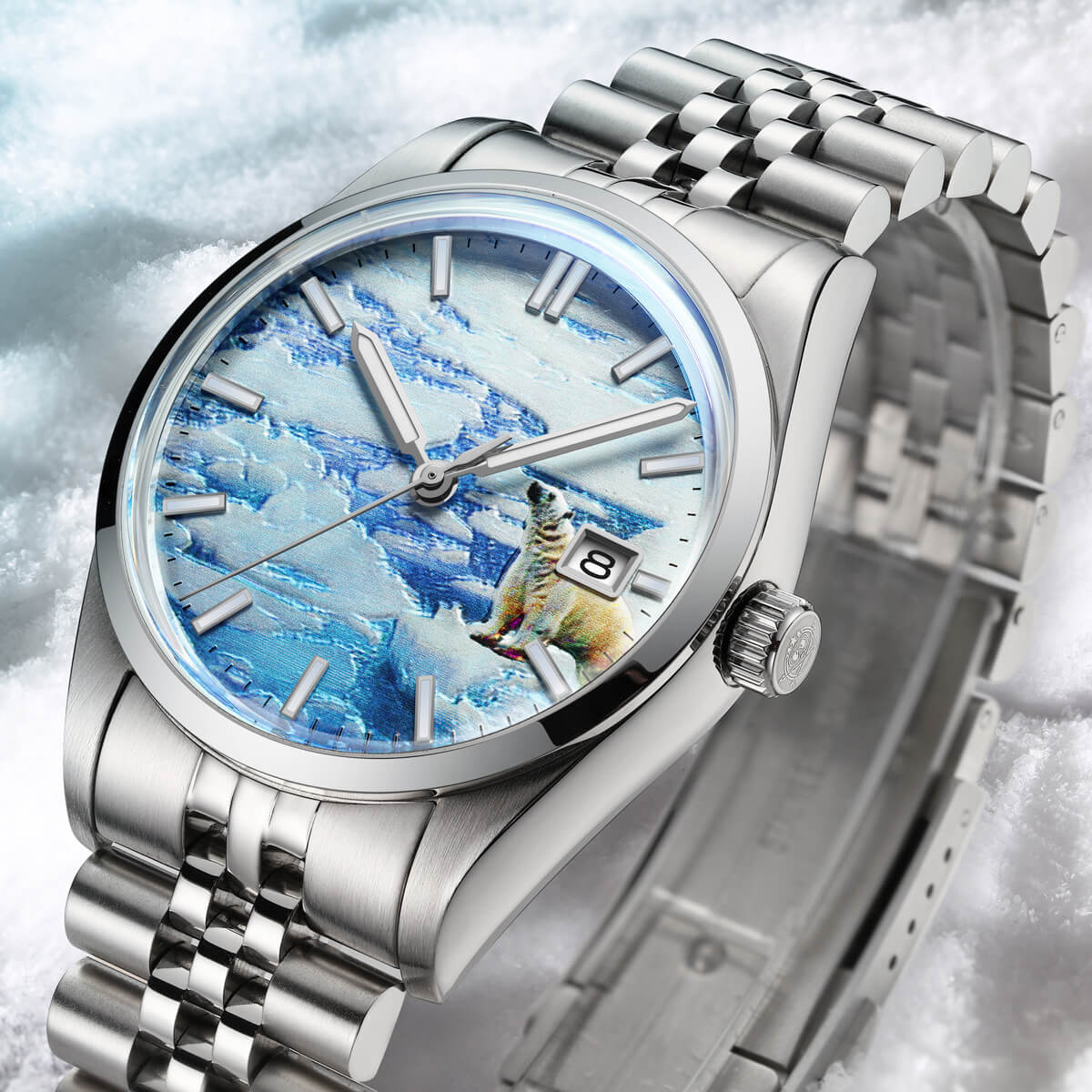 Addiesdive 39mm 3D Glacier Polar Bear Dial Automatic Watch （AD2042） - Image 10