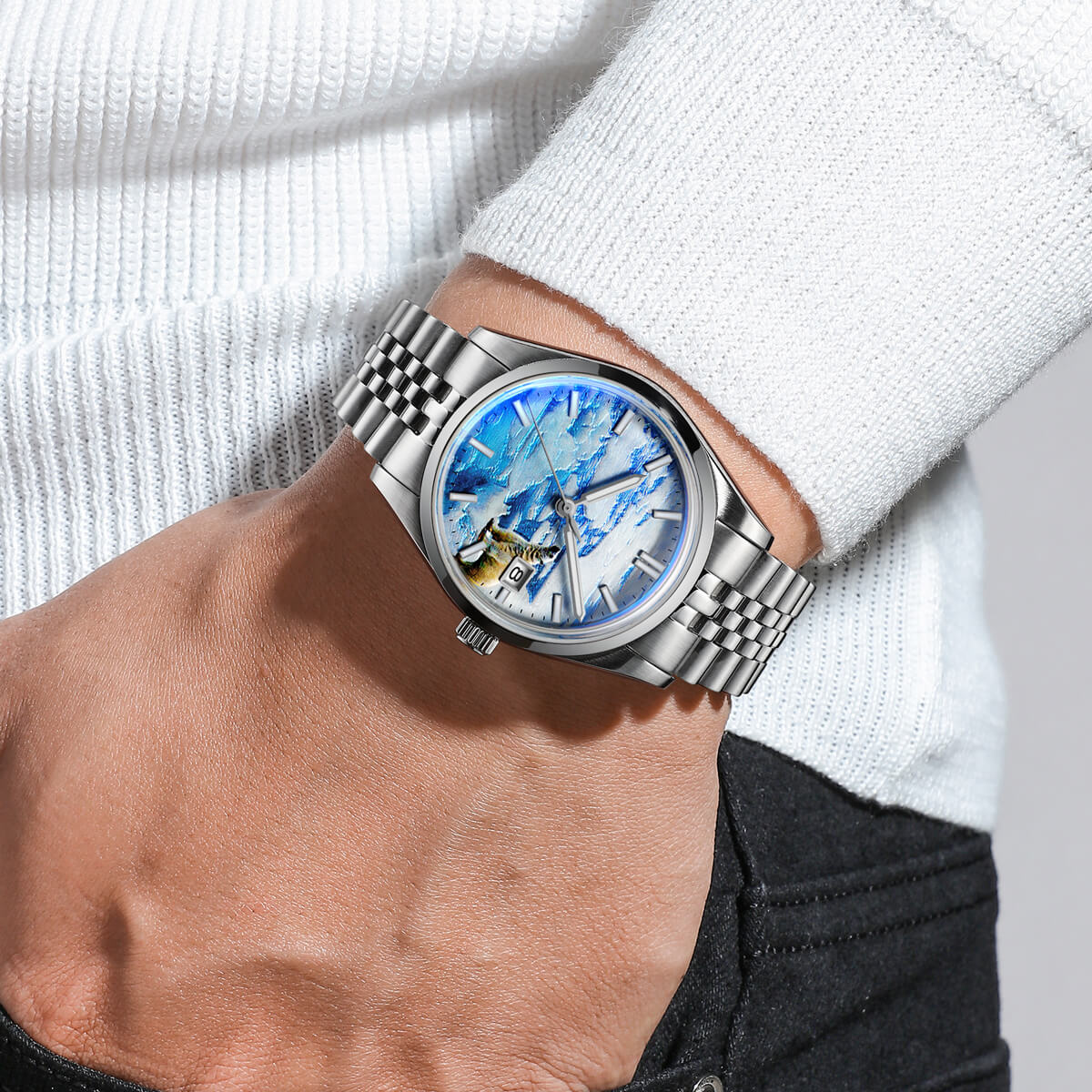 Addiesdive 39mm 3D Glacier Polar Bear Dial Automatic Watch （AD2042） - Image 11