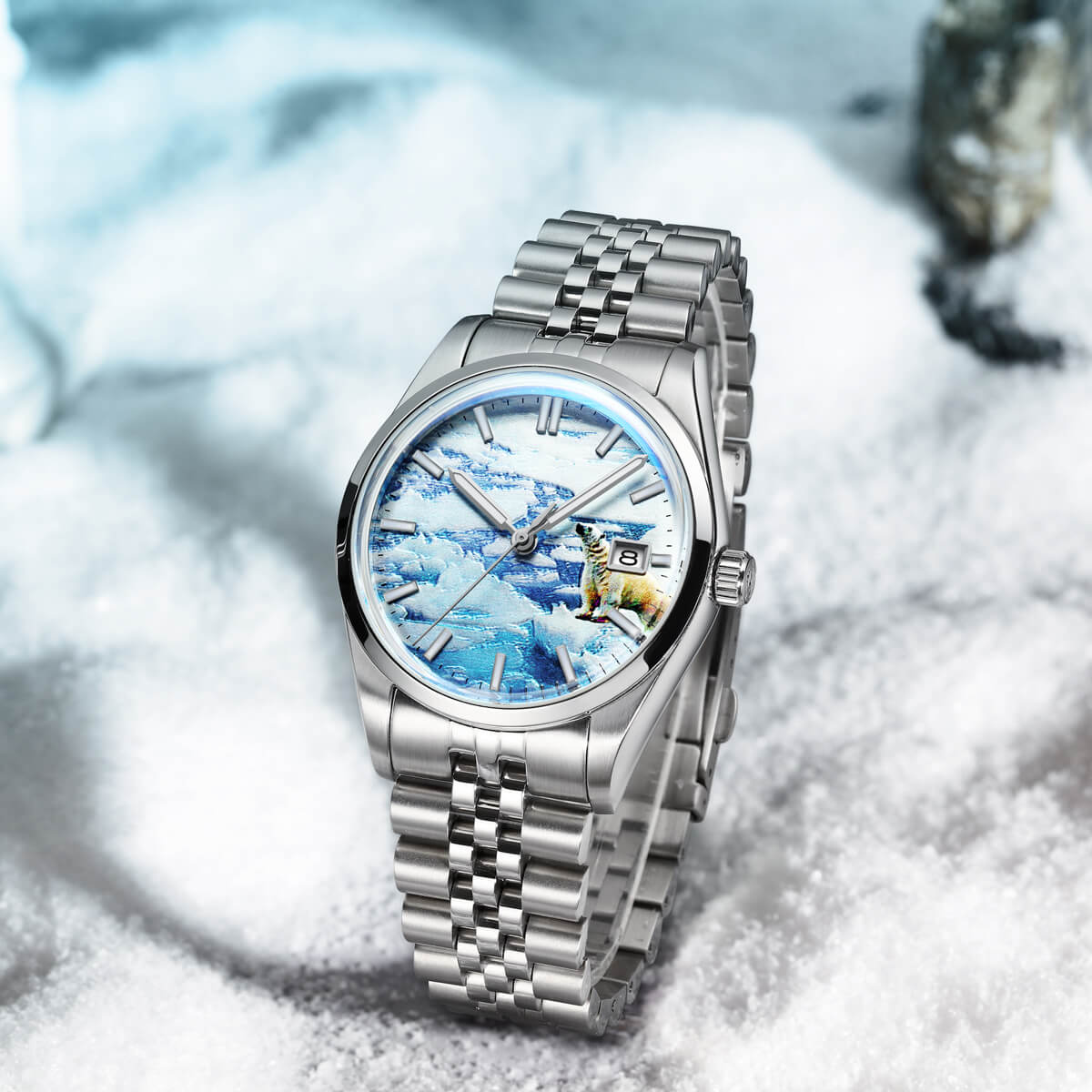 Addiesdive 39mm 3D Glacier Polar Bear Dial Automatic Watch （AD2042） - Image 2
