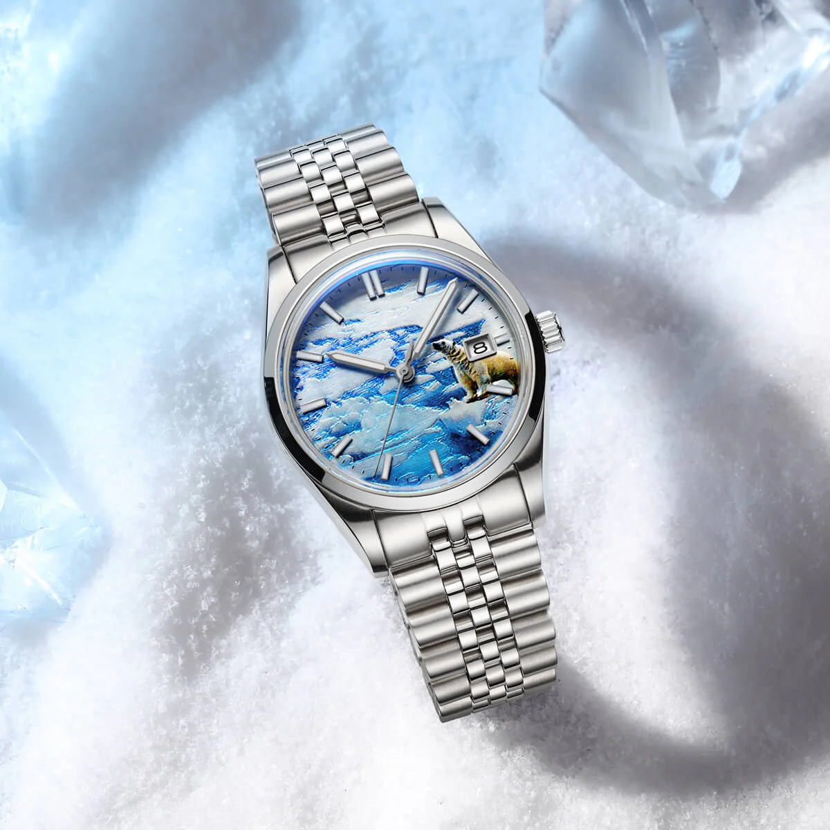 Addiesdive 39mm 3D Glacier Polar Bear Dial Automatic Watch （AD2042） - Image 9
