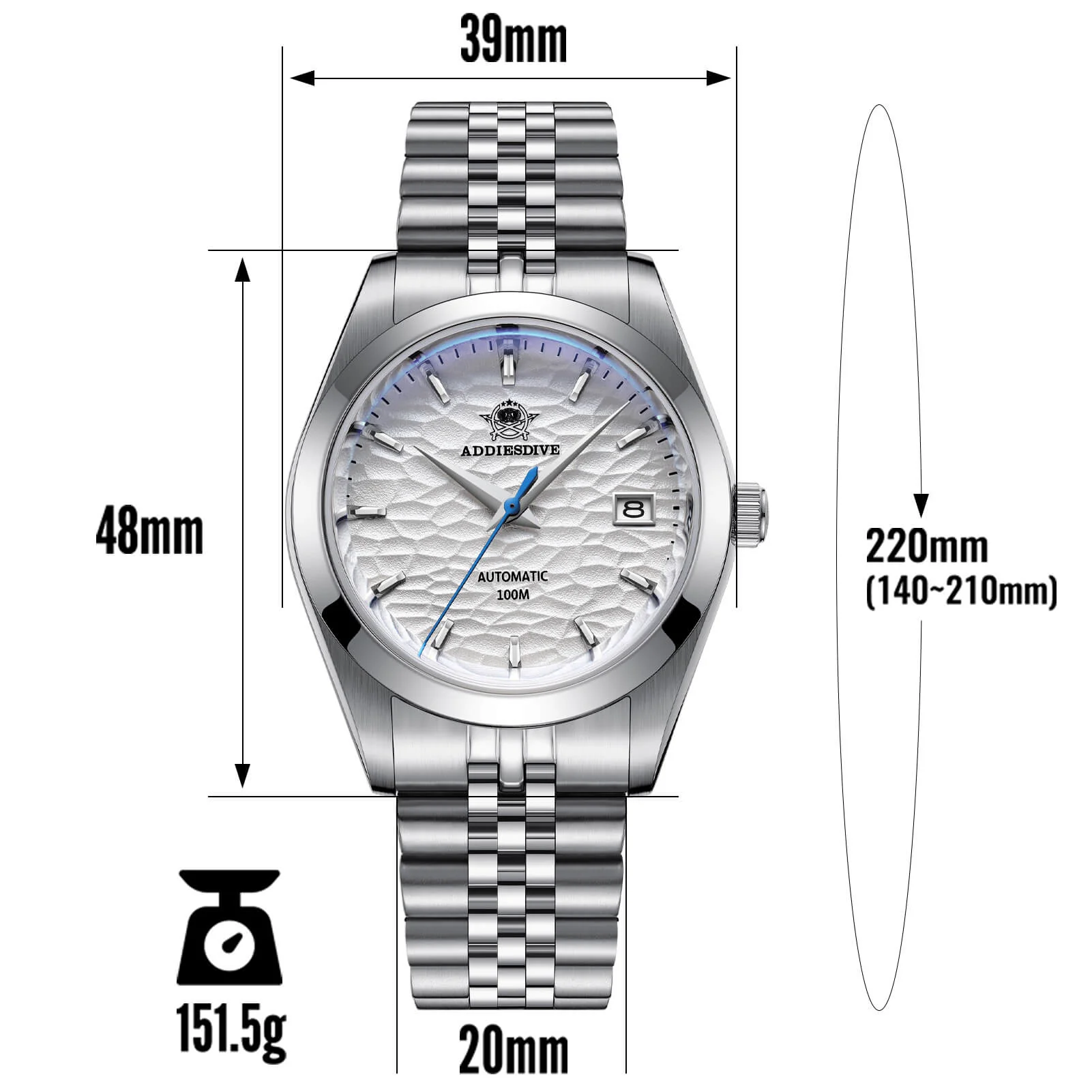 ADDIESDIVE 39mm Retro Mechanical Men Watch AD2118 - Image 10