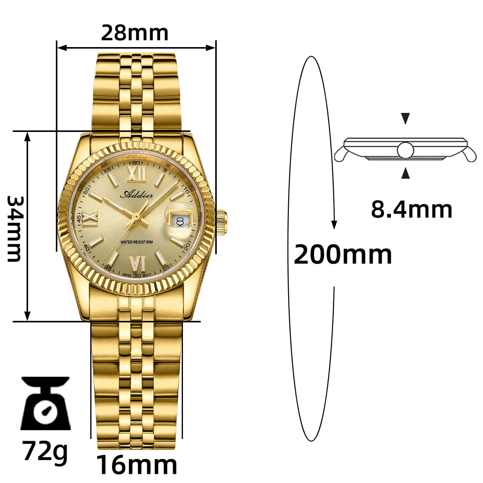 Addies 28mm Women’s Luxury Quartz Watch AW25901 - Image 24