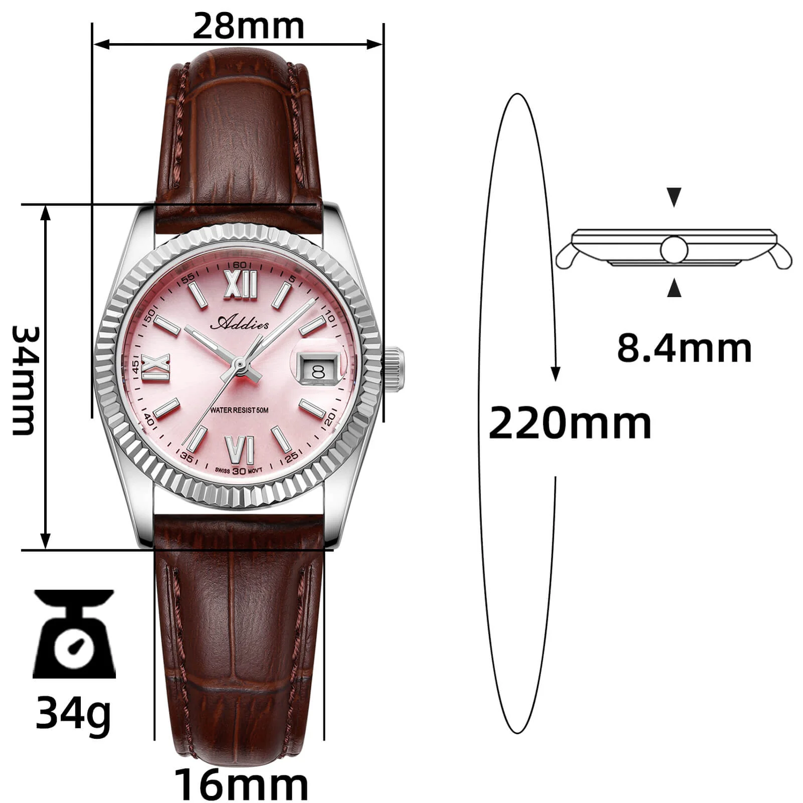 Addies 28mm Women’s Luxury Quartz Watch AW25901 - Image 3