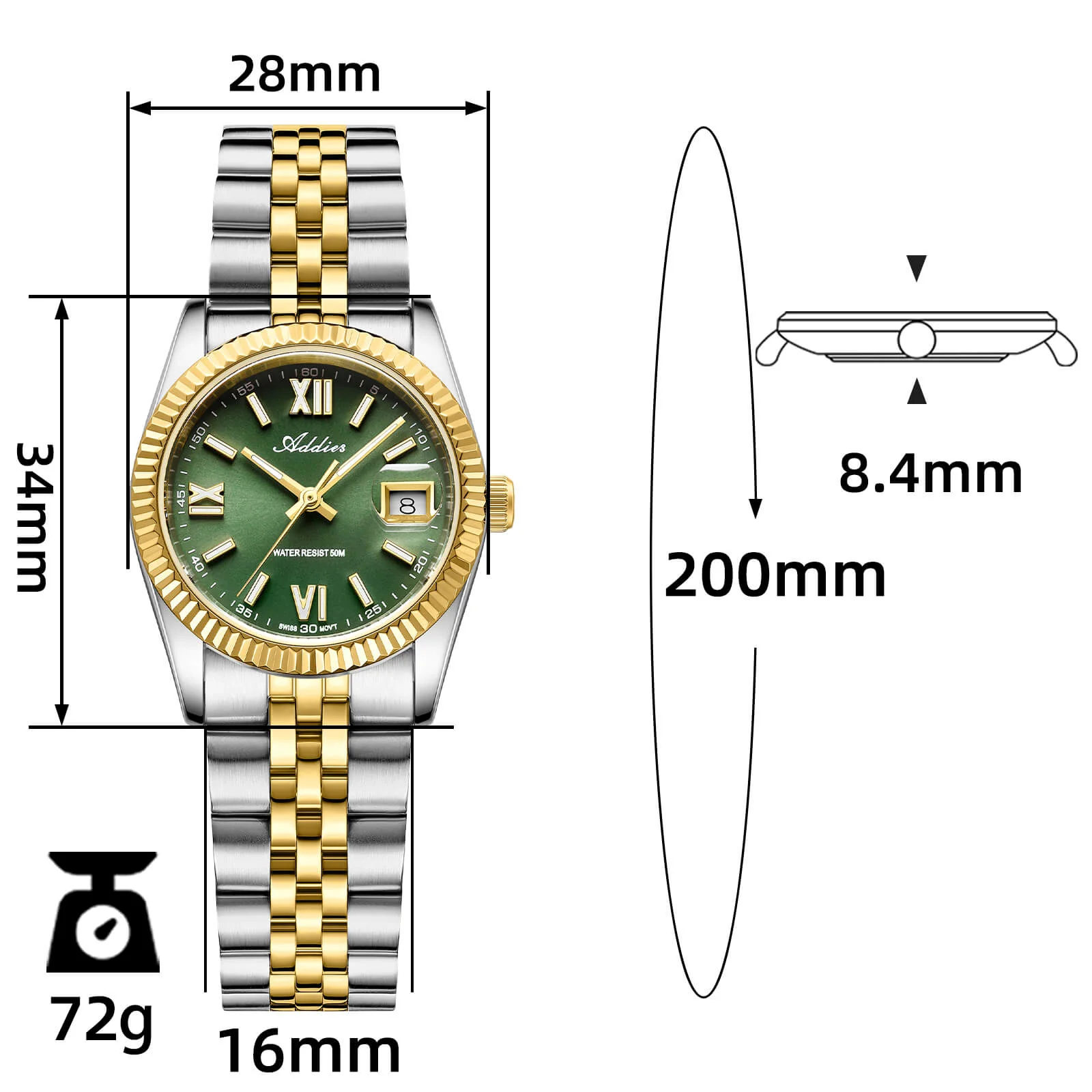 Addies 28mm Women’s Luxury Quartz Watch AW25901 - Image 31