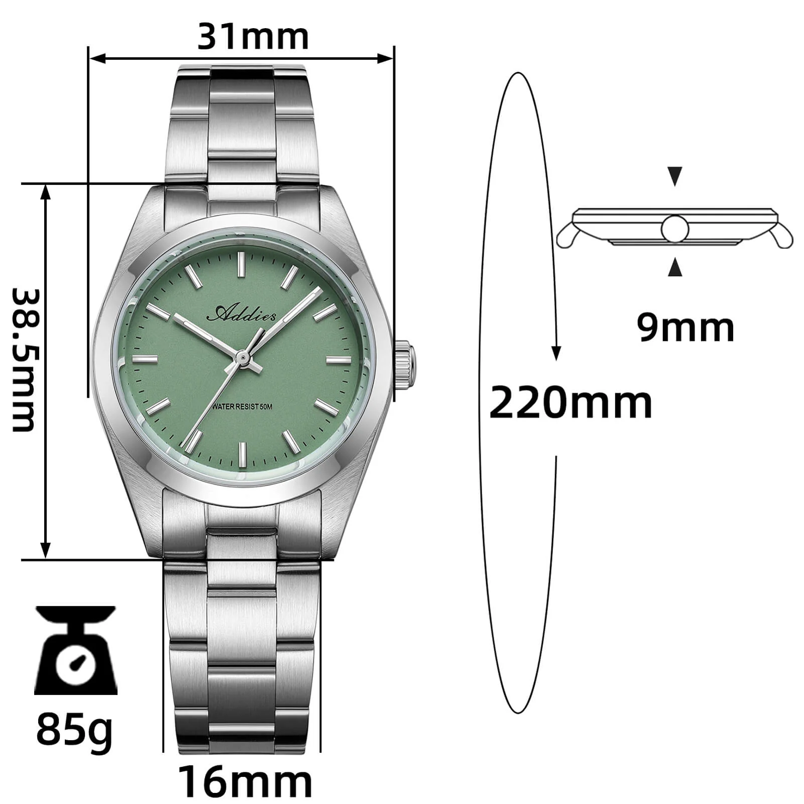 Addies 31mm Women’s Luxury Stainless Steel Quartz Watch AW25903 - Image 20