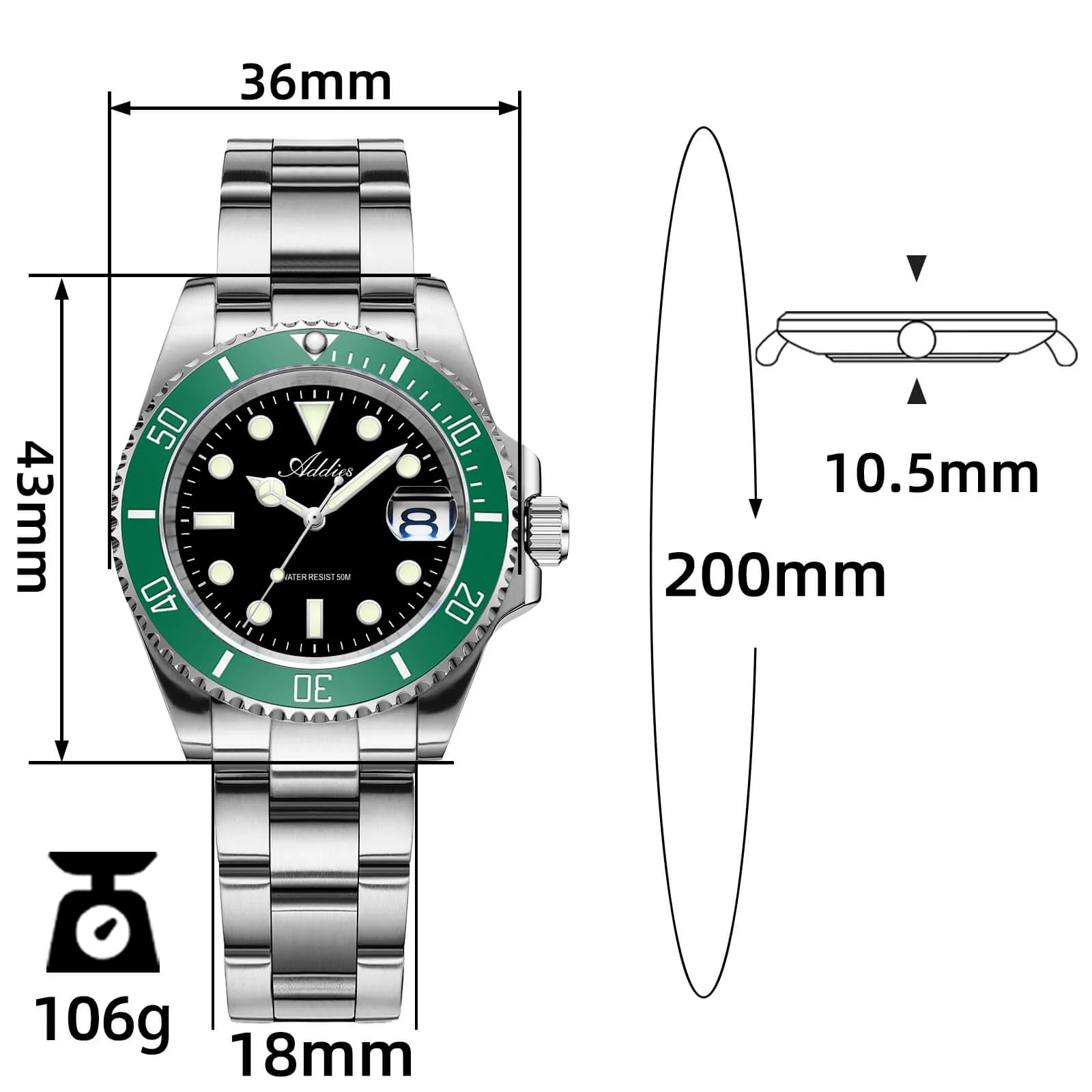 Addies Luxury Stainless Steel Quartz Watch AW25902 - Image 30