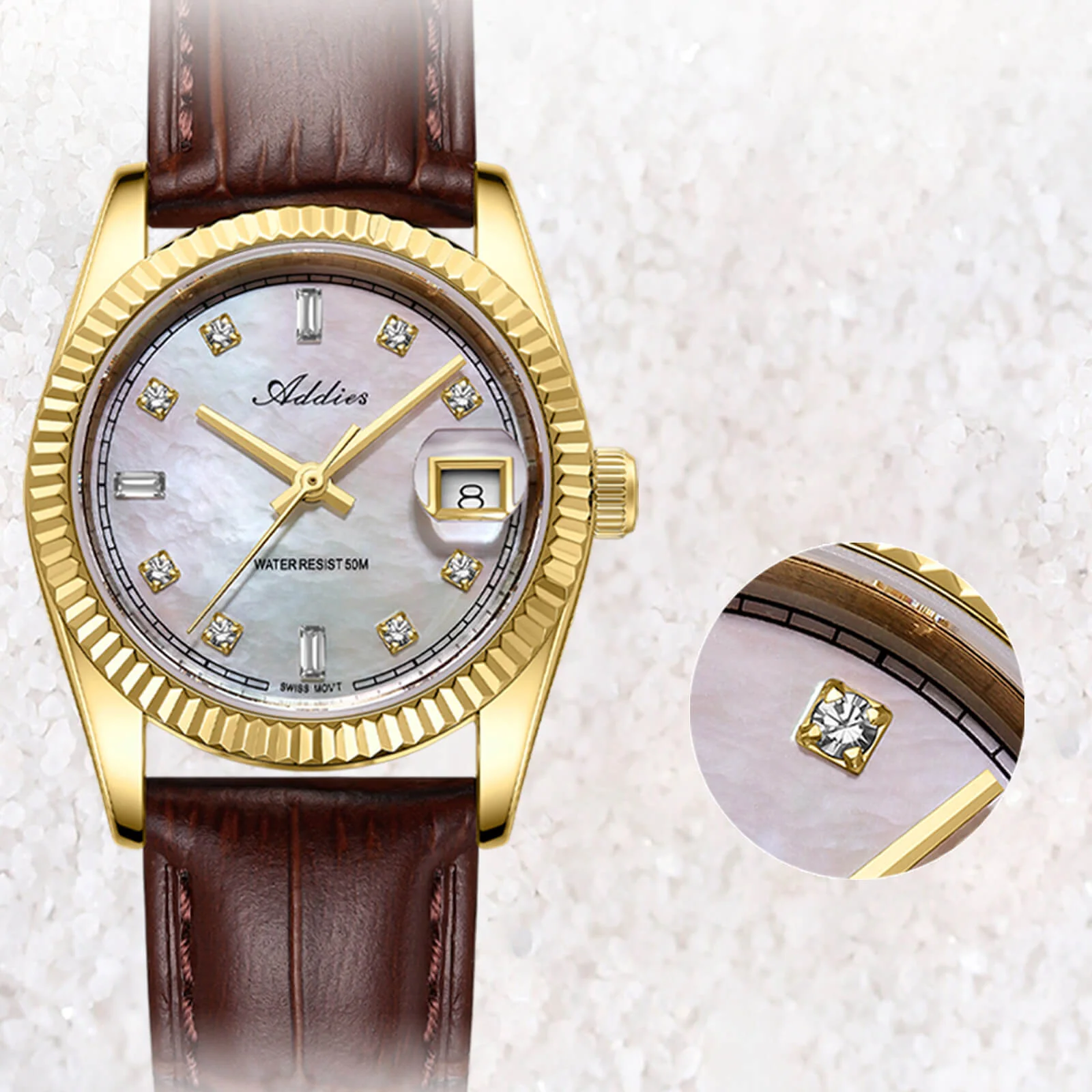 Addies 28mm Women’s Mop Luxury Quartz Watch AW25905 - Image 10