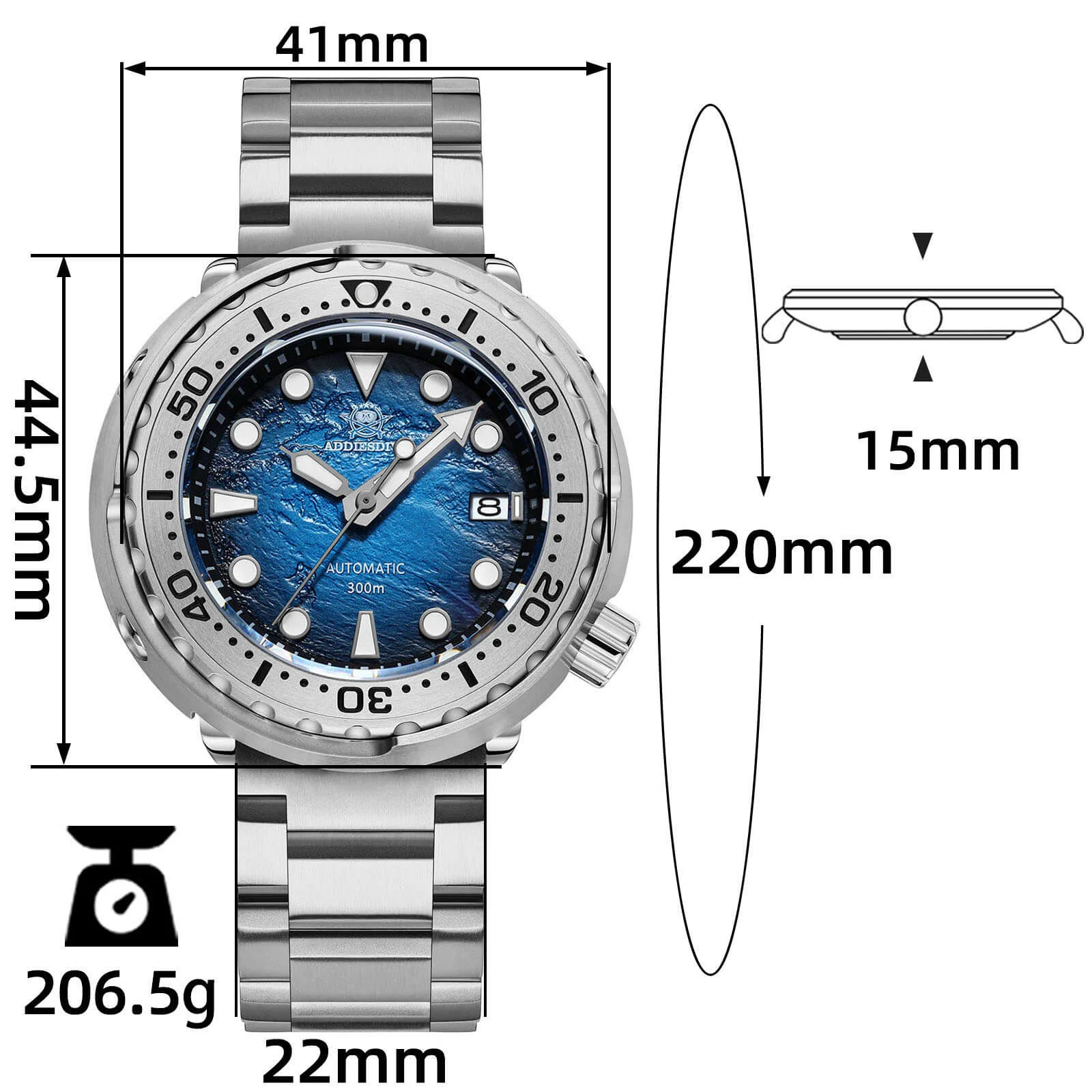 🔥Anniversary Sale🔥ADDIESDIVE® Tuna 300M Automatic Dive Watch AD2509 - Image 3