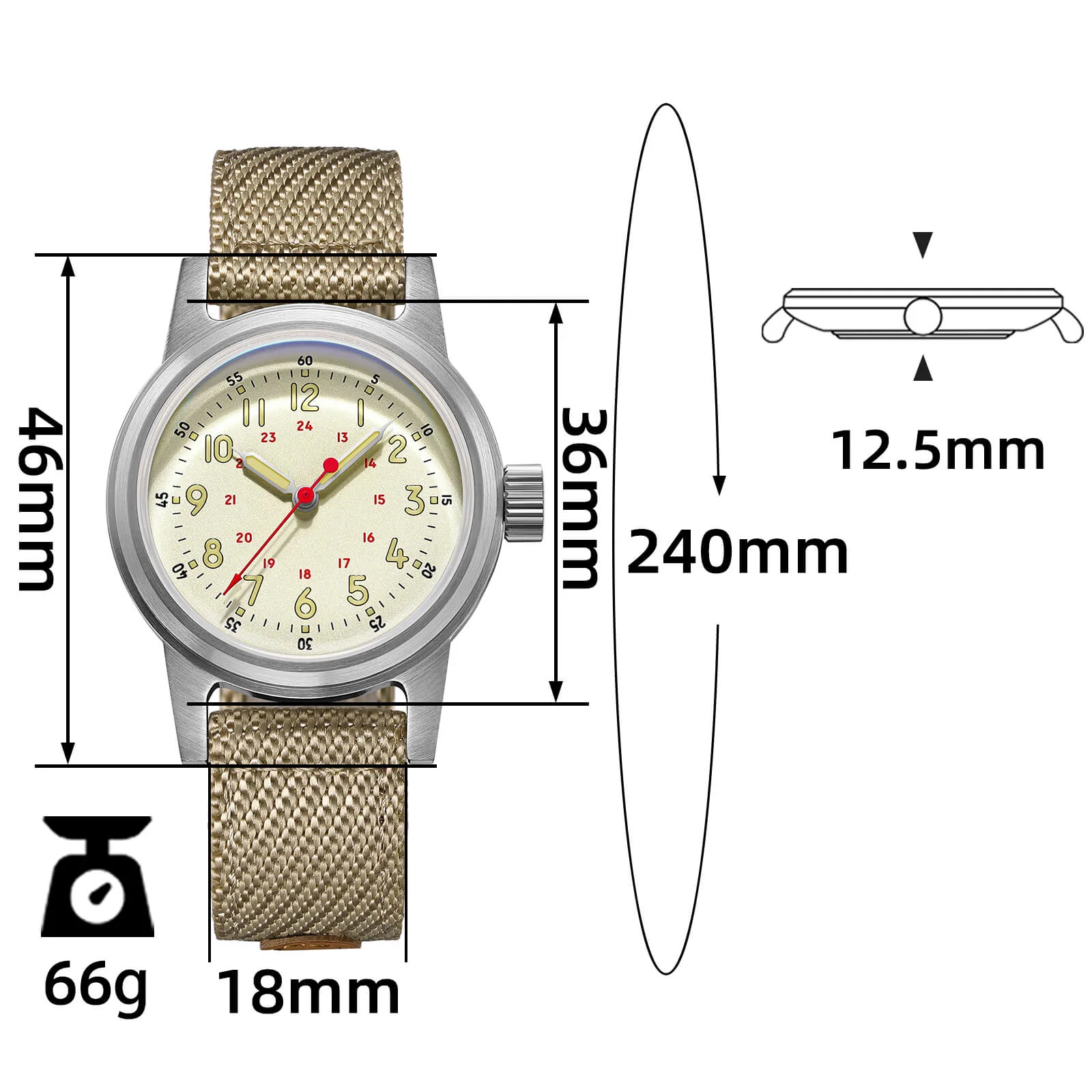 ADDIESDIVE 36mm Vintage Mechanical Watch AD2076 - Image 2