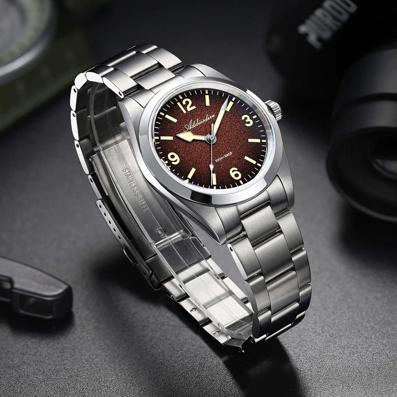 ★Flash Sale★ADDIESDIVE 36mm C3 Vintage Quartz Watch AD2544 - Image 12