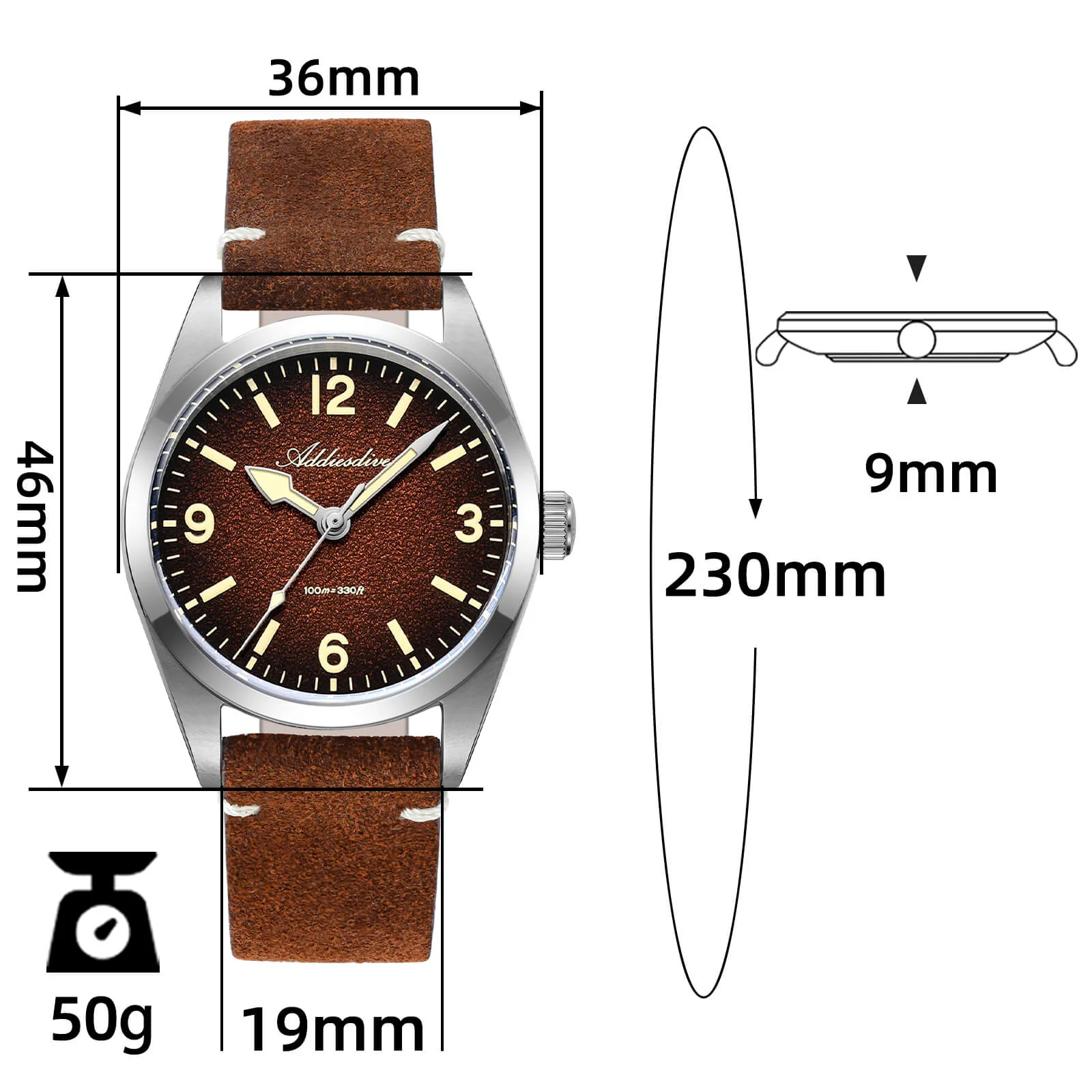 ★Flash Sale★ADDIESDIVE 36mm C3 Vintage Quartz Watch AD2544 - Image 27
