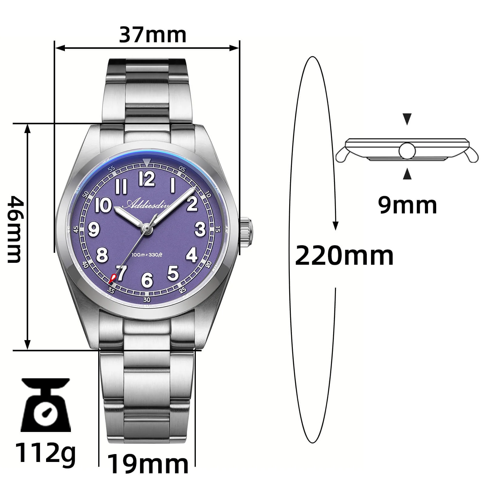 ADDIESDIVE 36mm Super 2035 Movement Quartz Watch AD2521 - Image 25
