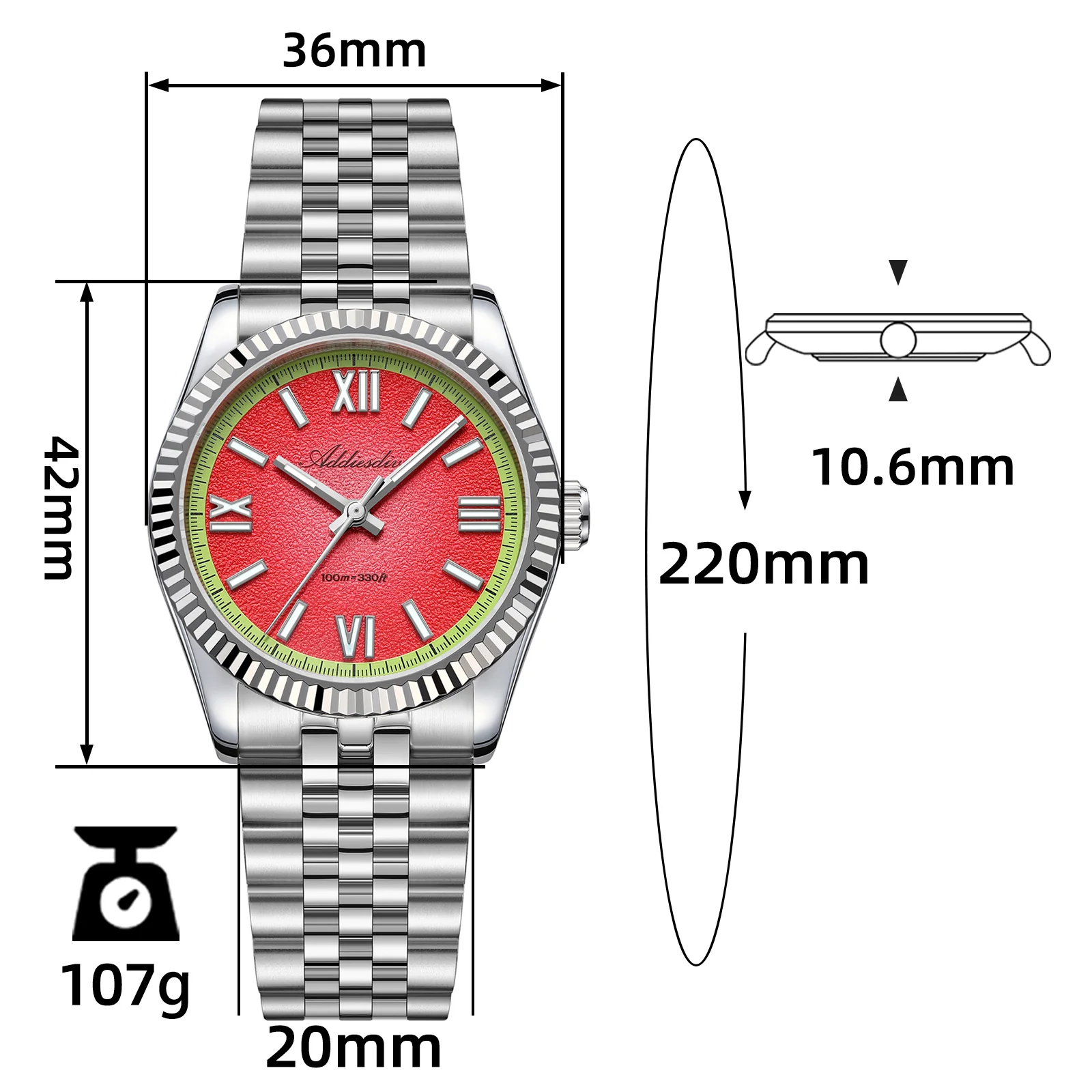 ADDIESDIVE 36mm VH31 Summer Edition Quartz Watch AD2535 - Image 16