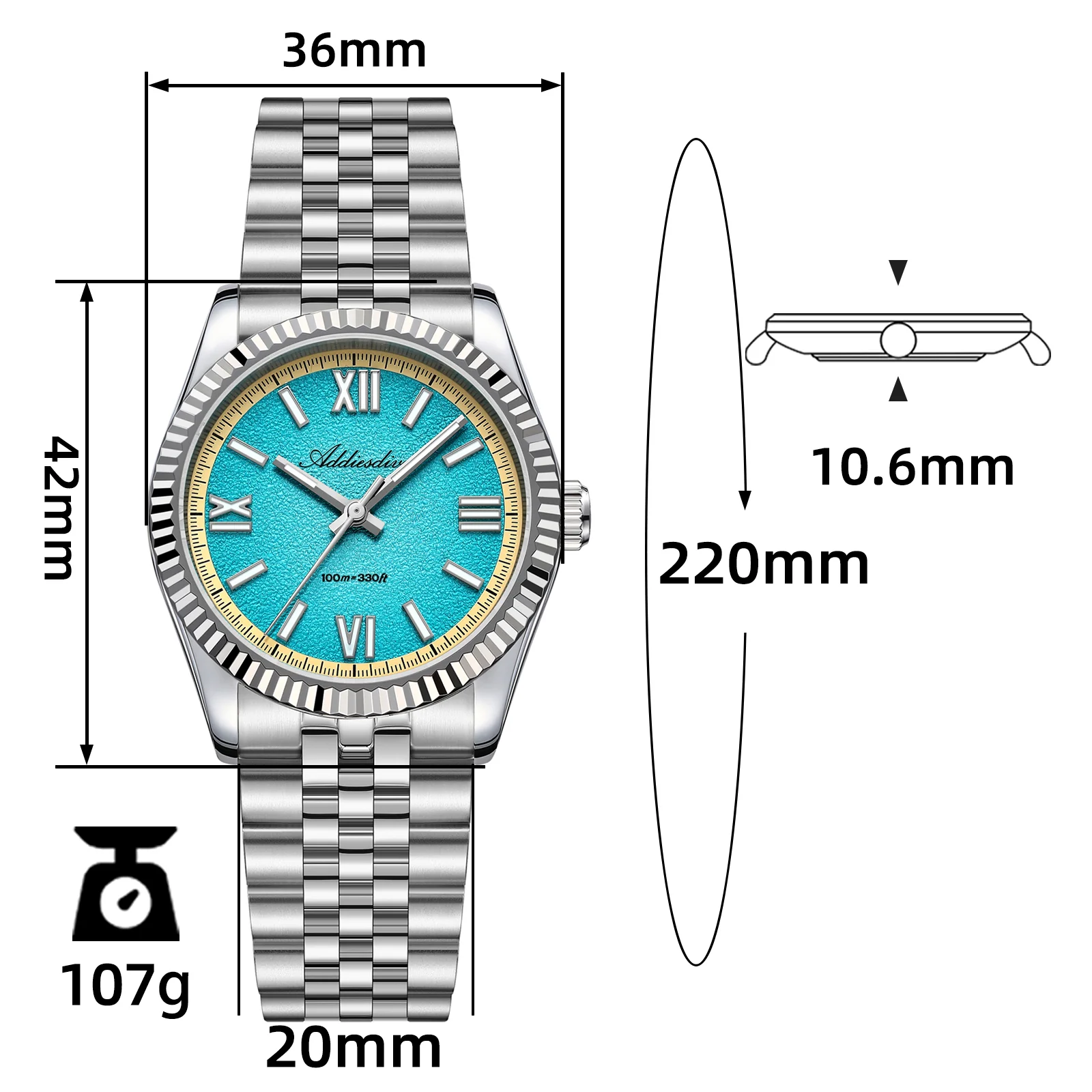ADDIESDIVE 36mm VH31 Summer Edition Quartz Watch AD2535 - Image 23