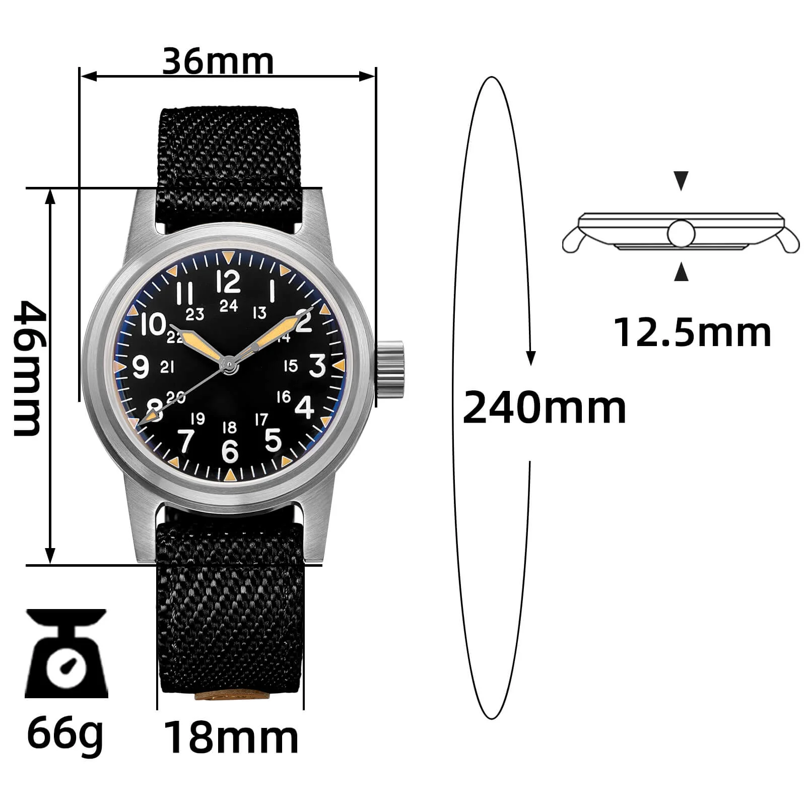 ADDIESDIVE 36mm Vintage Mechanical Watch AD2088 - Image 2