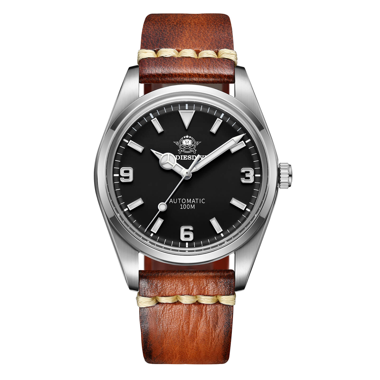 ADDIESDIVE 38mm Automatic Watch 100M (AD2112-leather strap ) - Image 10