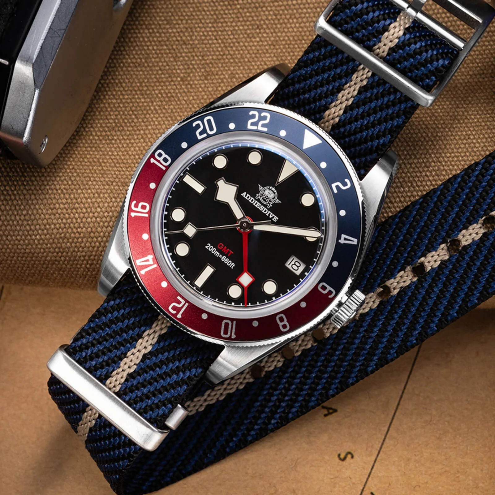 🔥Anniversary Sale🔥ADDIESDIVE 39mm BB58 GMT Quartz Watch AD2044 - Image 16