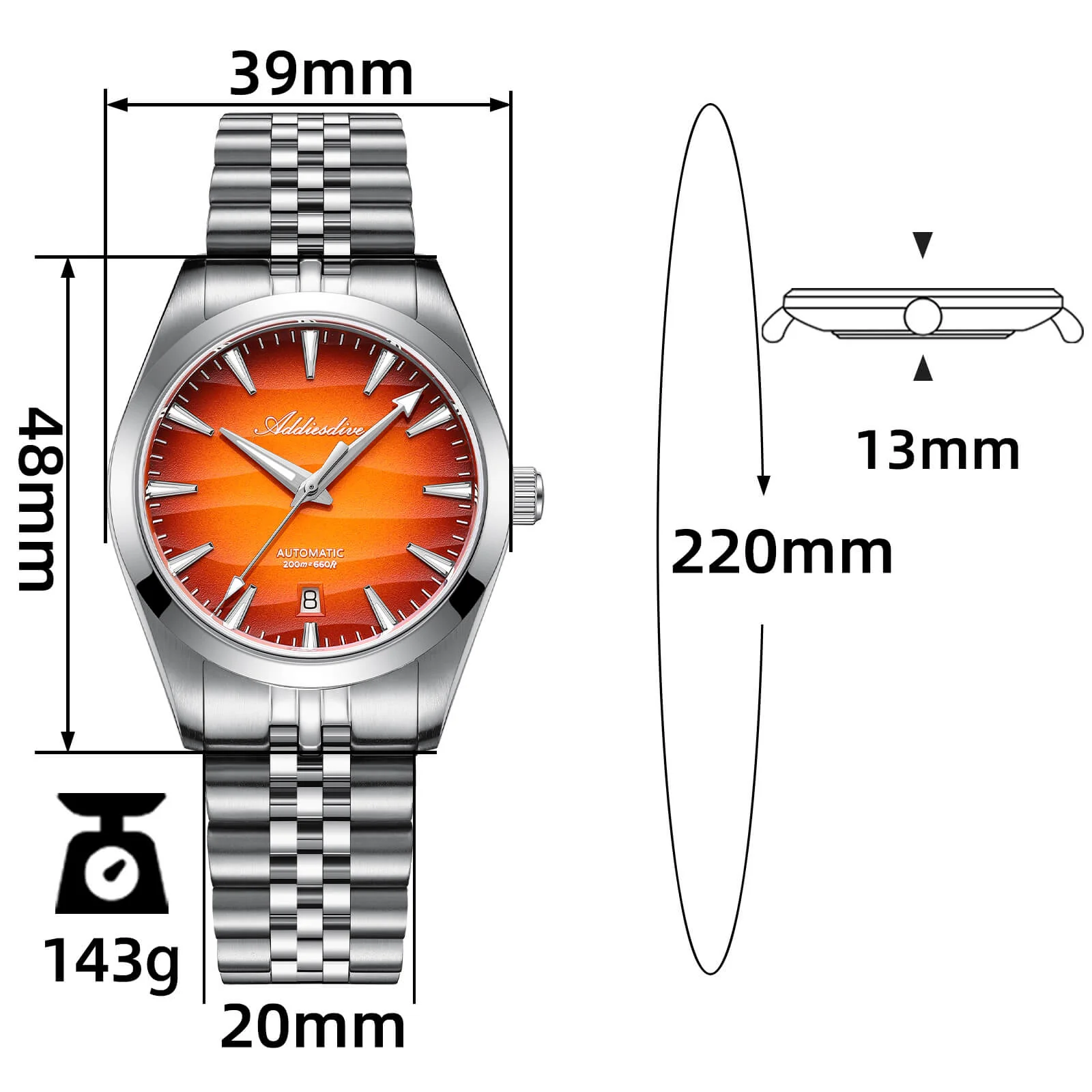 Addiesdive 39mm “Desert Mirage” Automatic Watch AD2540 - Image 11