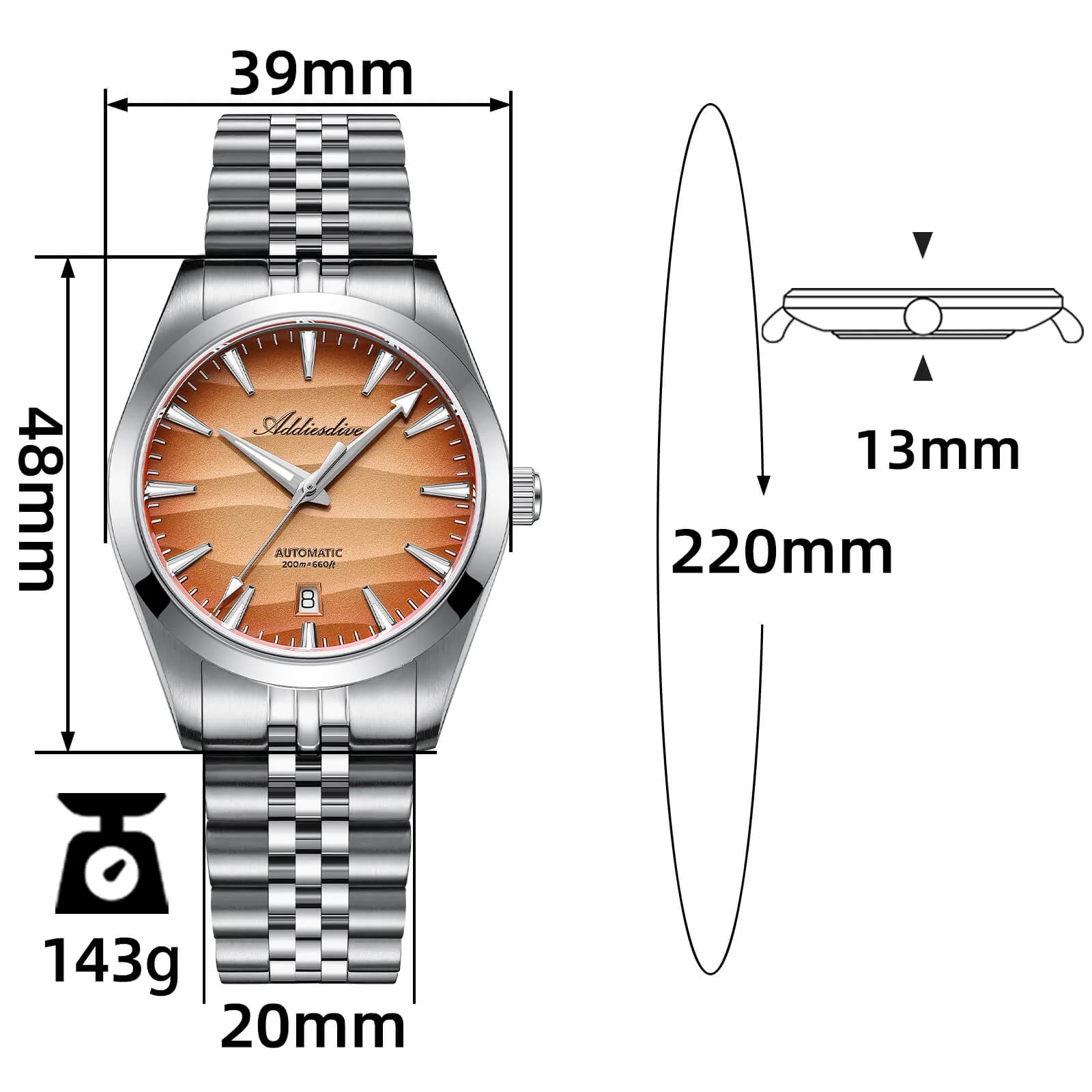 Addiesdive 39mm “Desert Mirage” Automatic Watch AD2540 - Image 2