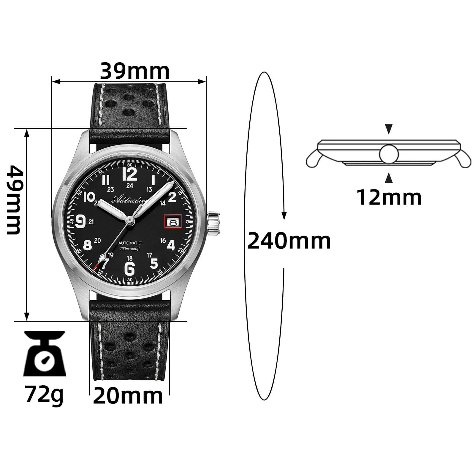 ADDIESDIVE 39mm Explore NH35 Automatic Watch AD2070 - Image 33