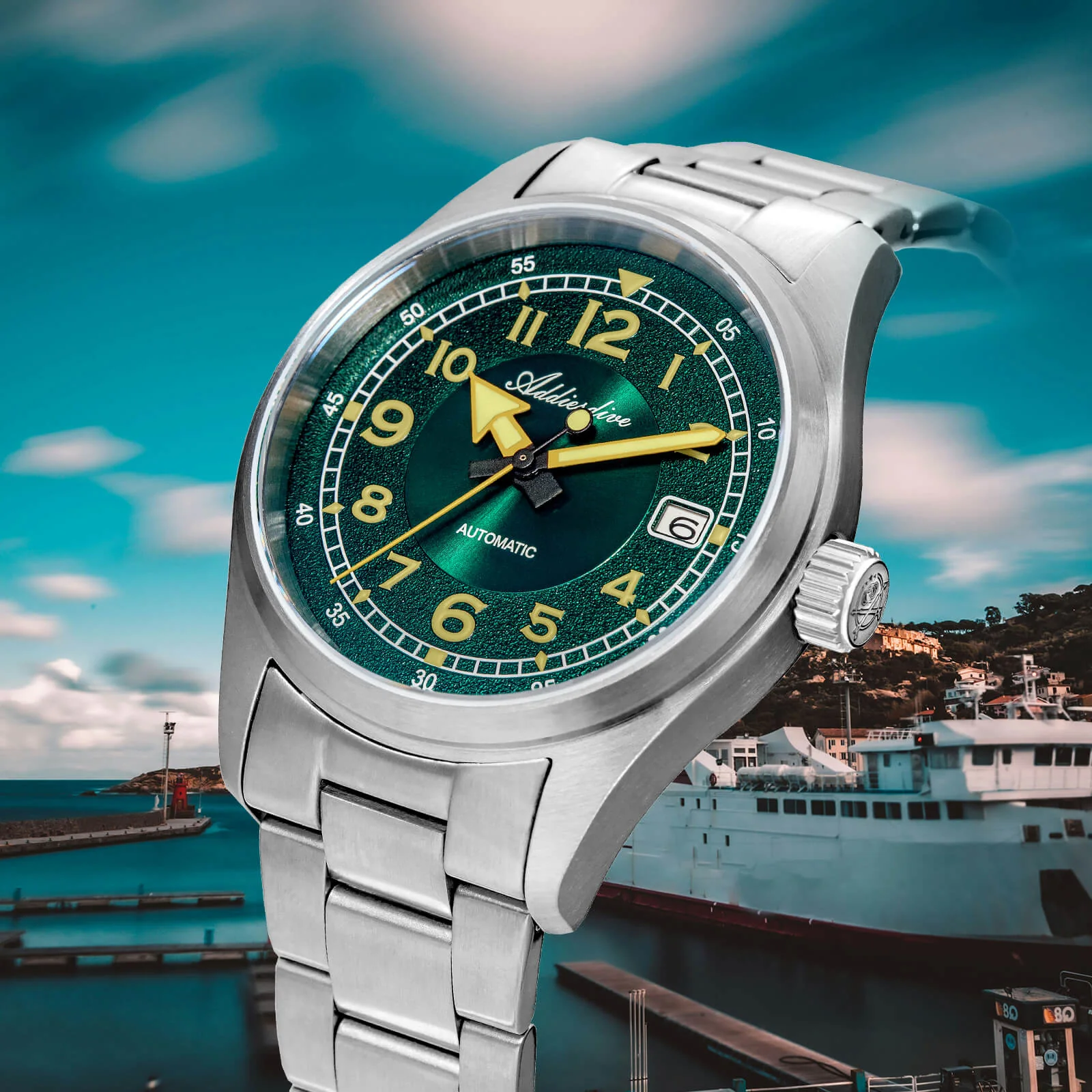 ADDIESDIVE 39mm Explore Retro Mechanical Men Watch AD2055 - Image 7