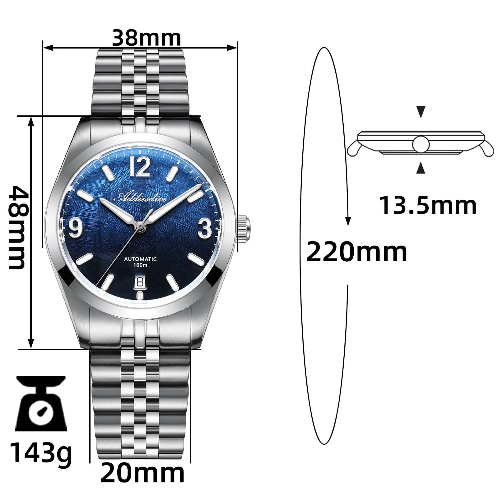 Addiesdive 39mm Luxury Automatic Watch AD2547 - Image 19