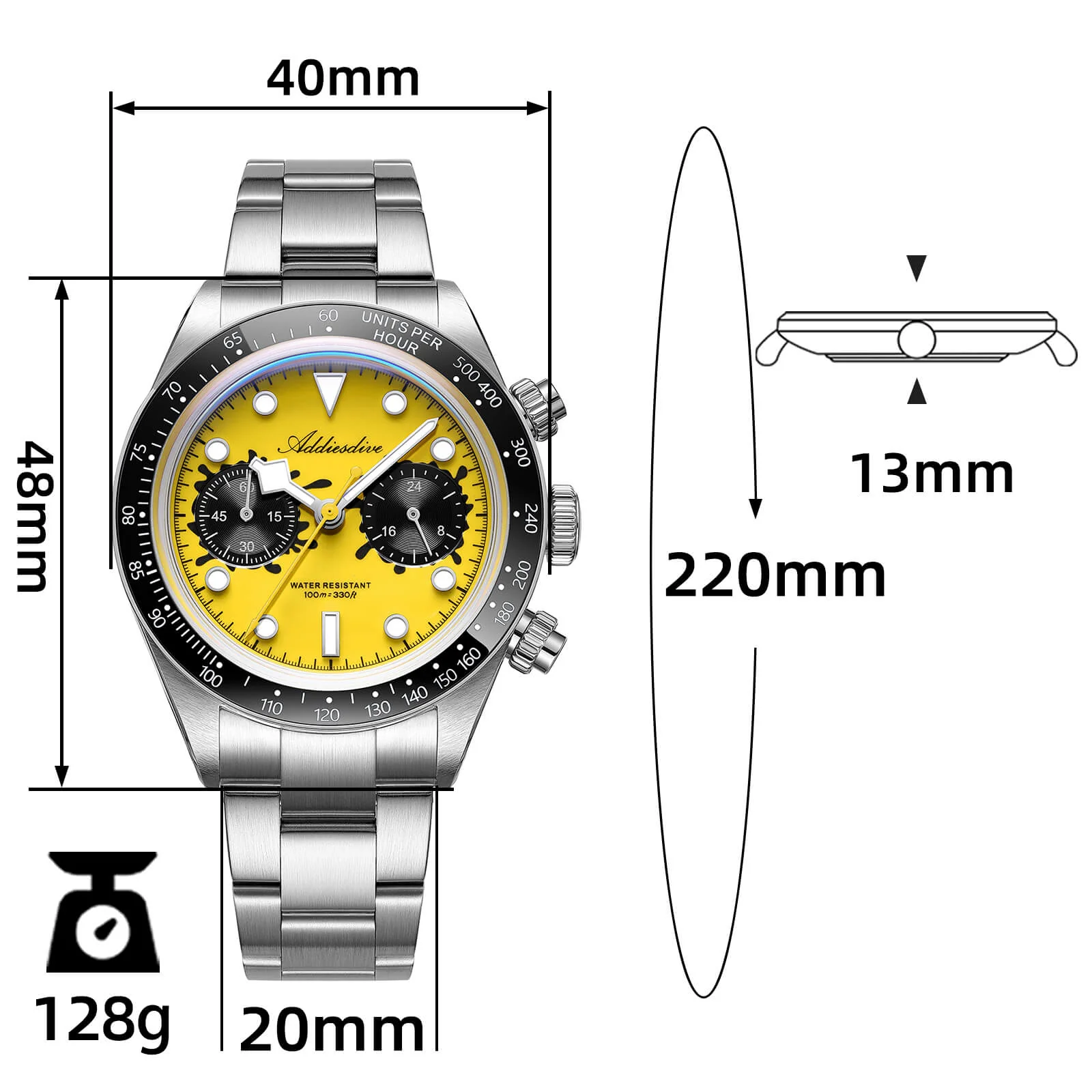 🔥Anniversary Sale🔥ADDIESDIVE 40mm VK64 Chronograph Watch AD2520 - Image 11