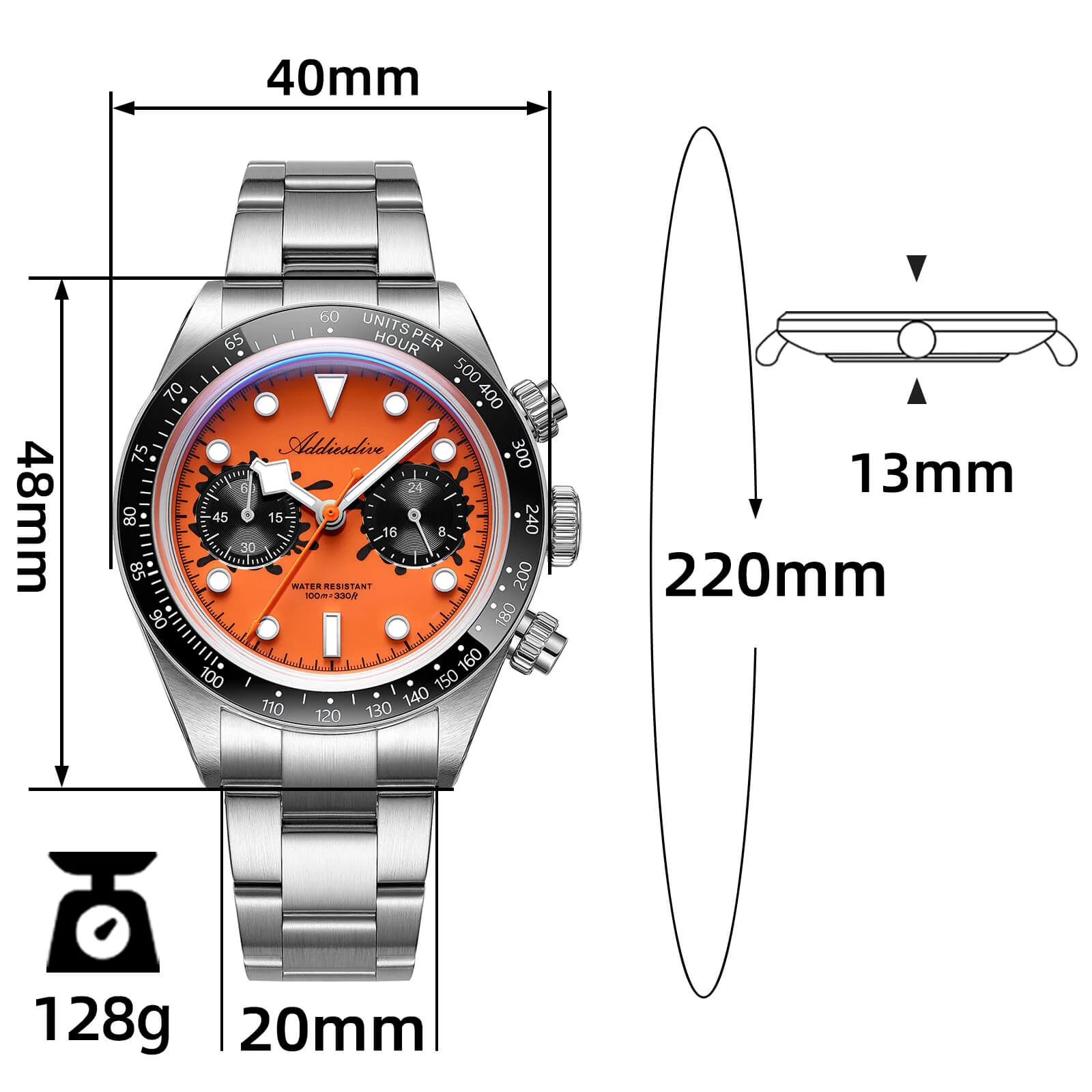🔥Anniversary Sale🔥ADDIESDIVE 40mm VK64 Chronograph Watch AD2520 - Image 23