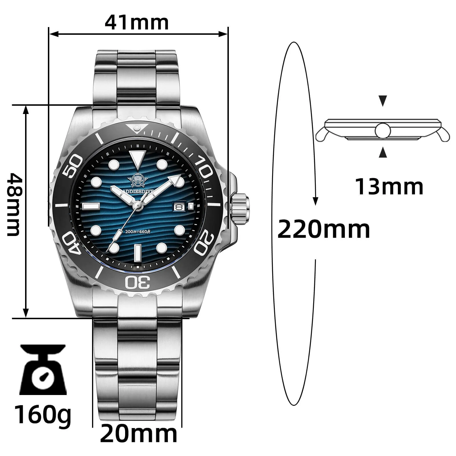 🔥Anniversary Sale🔥Addiesdive 41mm Desert Texture Sub Diver Quartz Watch AD2537 - Image 10