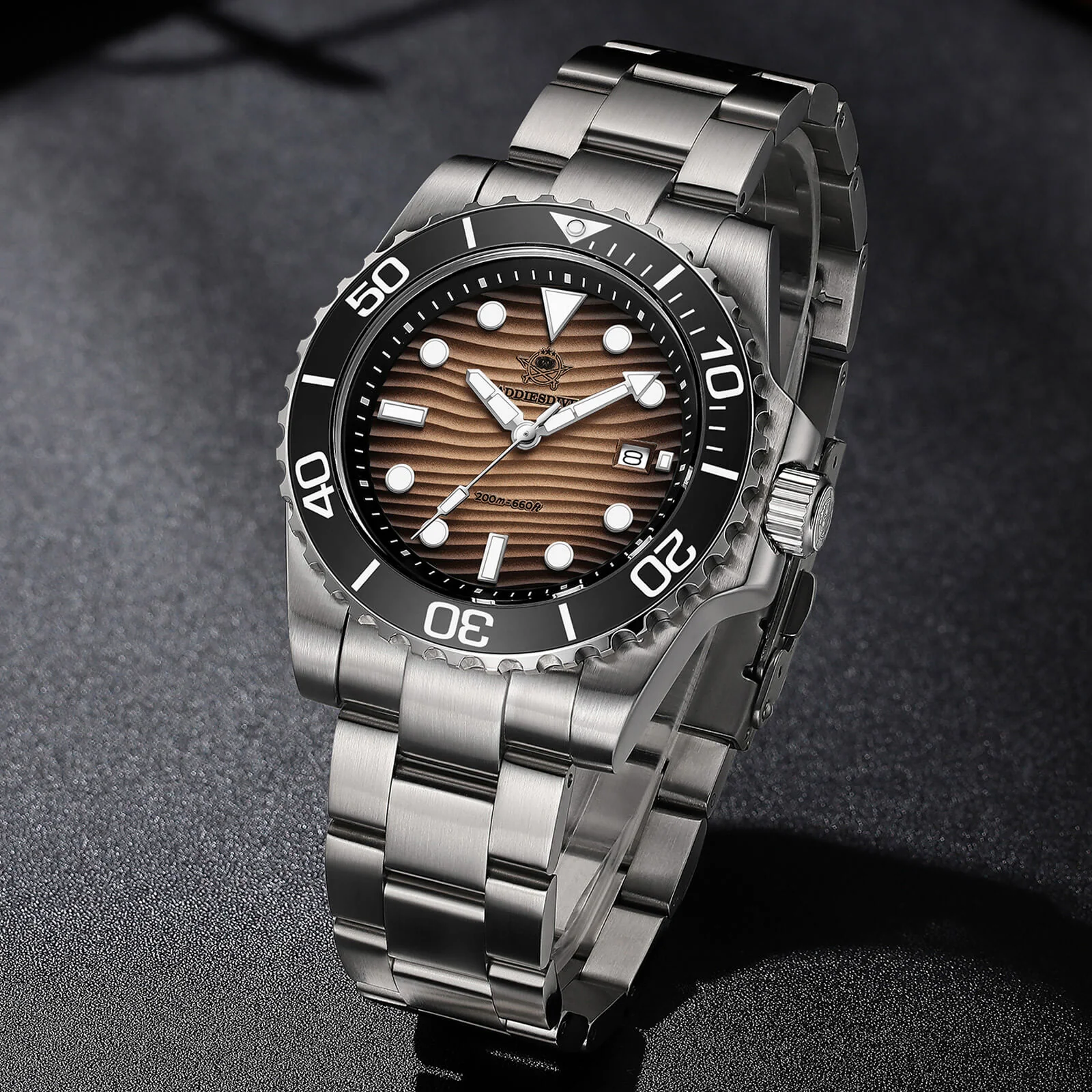 🔥Anniversary Sale🔥Addiesdive 41mm Desert Texture Sub Diver Quartz Watch AD2537 - Image 3