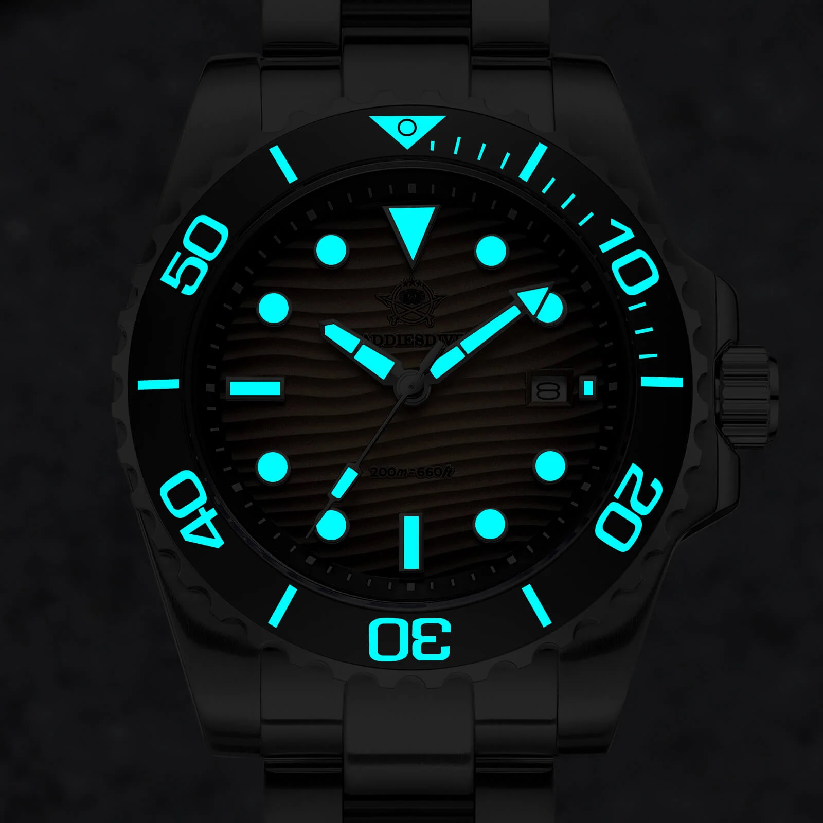 🔥Anniversary Sale🔥Addiesdive 41mm Desert Texture Sub Diver Quartz Watch AD2537 - Image 8