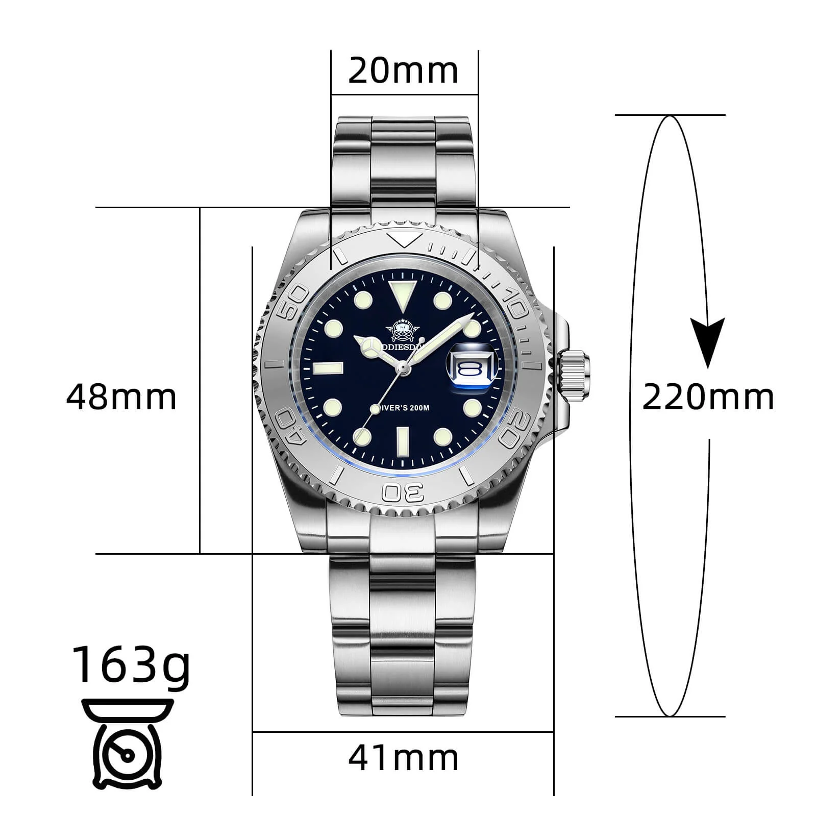 Addiesdive 41mm Quartz Watch Diver's 200M (MY-H3C) - Image 11