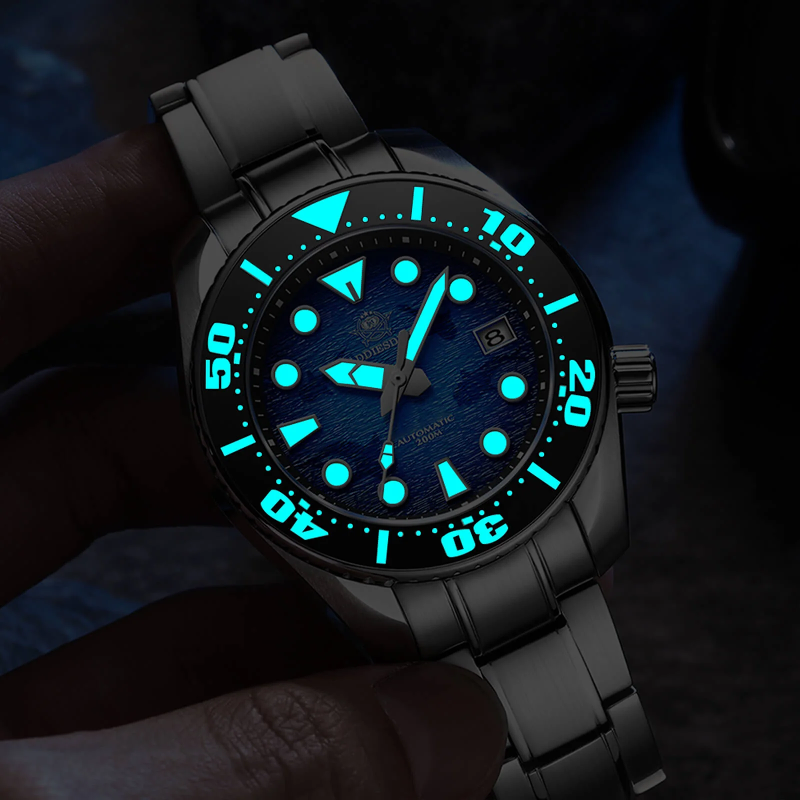 ADDIESDIVE 44.5mm Diver Watch for Men Unique Blue Dial 200M (AD2102) - Image 4