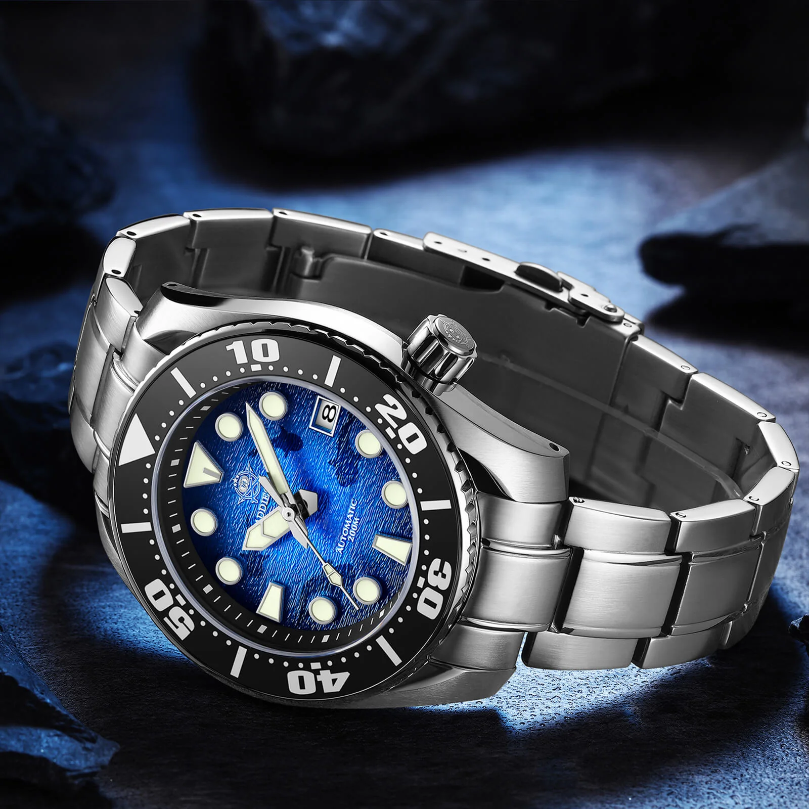 ADDIESDIVE 44.5mm Diver Watch for Men Unique Blue Dial 200M (AD2102) - Image 5