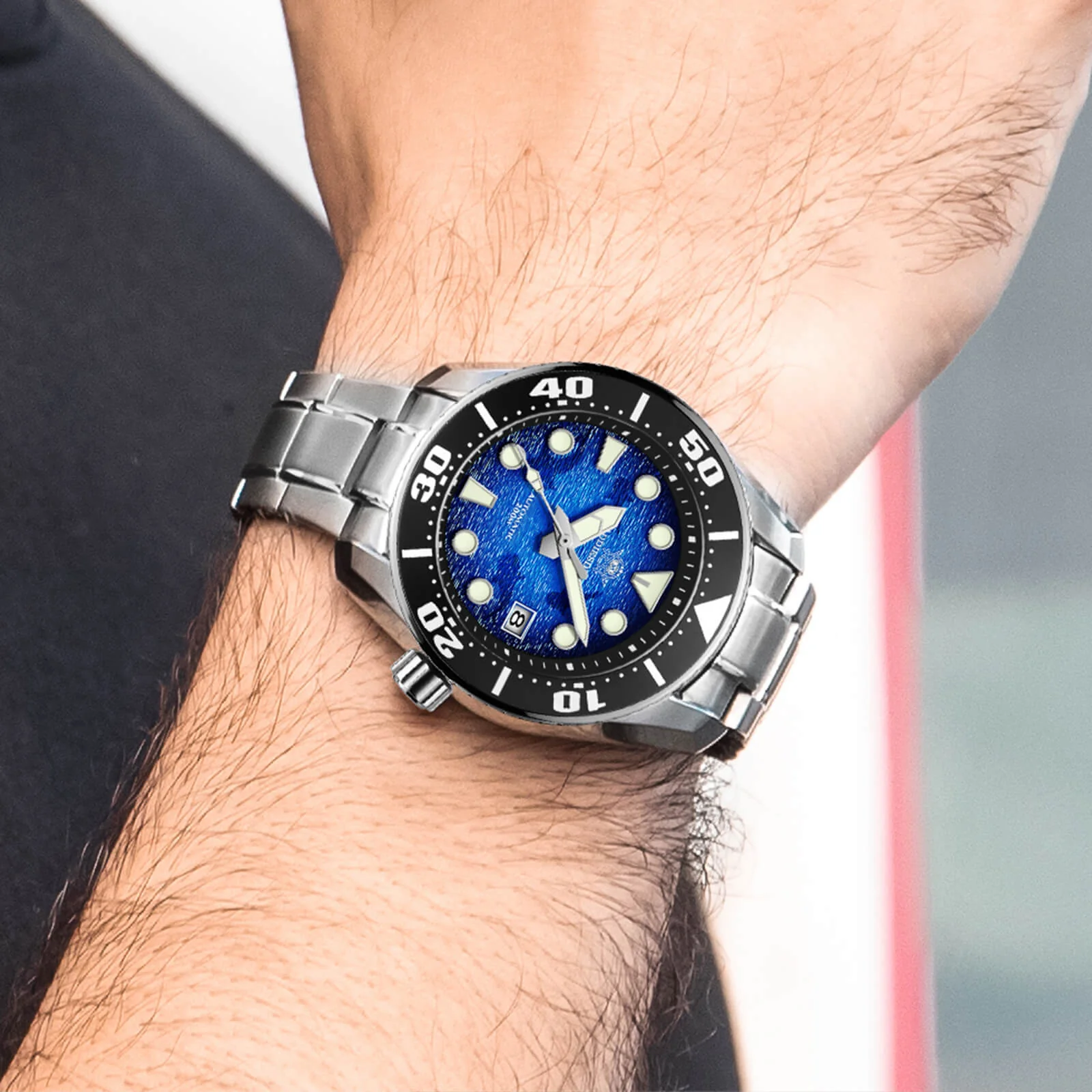 ADDIESDIVE 44.5mm Diver Watch for Men Unique Blue Dial 200M (AD2102) - Image 6
