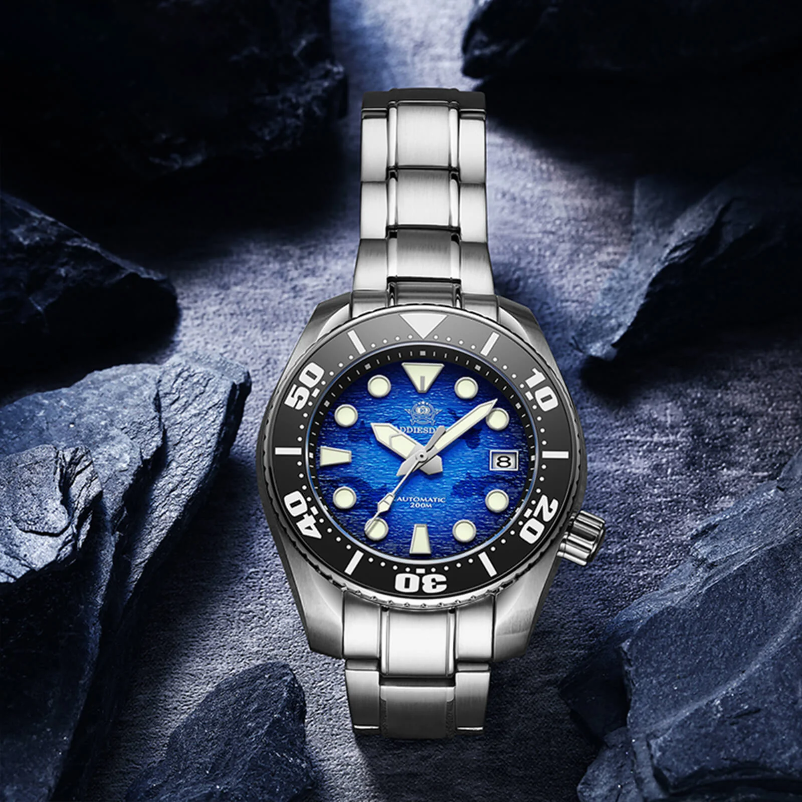 ADDIESDIVE 44.5mm Diver Watch for Men Unique Blue Dial 200M (AD2102) - Image 8