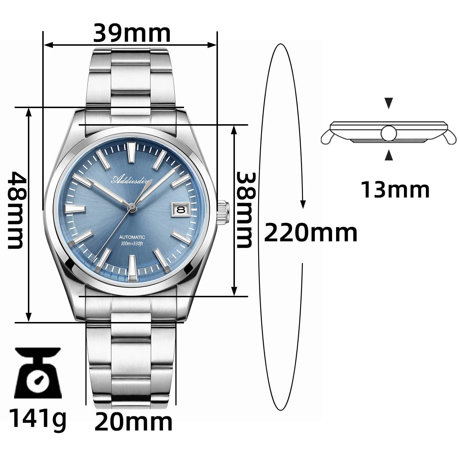 ADDIESDIVE 39mm NH35 Automatic Watch AD2077 - Image 3