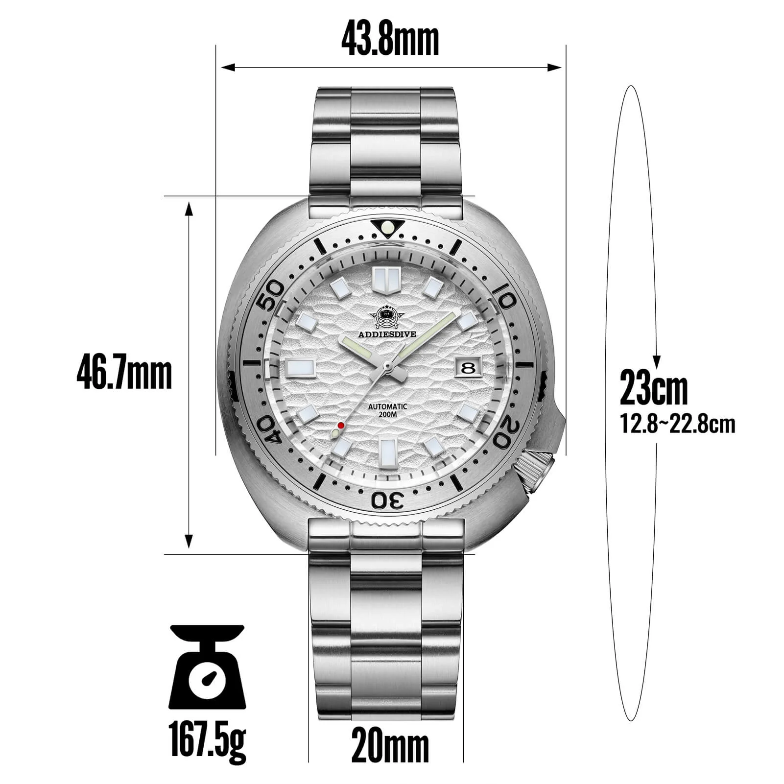 ADDIESDIVE®Turtle White Automatic Dive Watch 1970 Captain Willard Homage ( AD2117) - Image 9