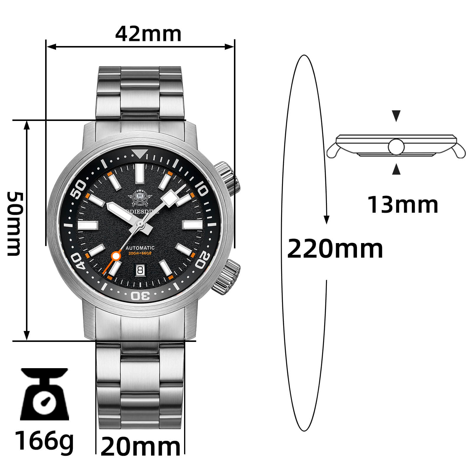 Addiesdive Diver’s Automatic Watch with Internal Rotating Bezel AD2541 - Image 16