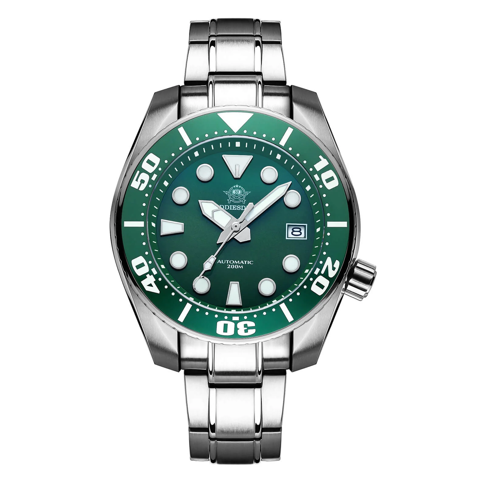 🔥Anniversary Sale🔥ADDIESDIVE® Sumo Green Professional Dive Watch for Men 44.5mm (MY-H10) Black/Green Dial - Image 3