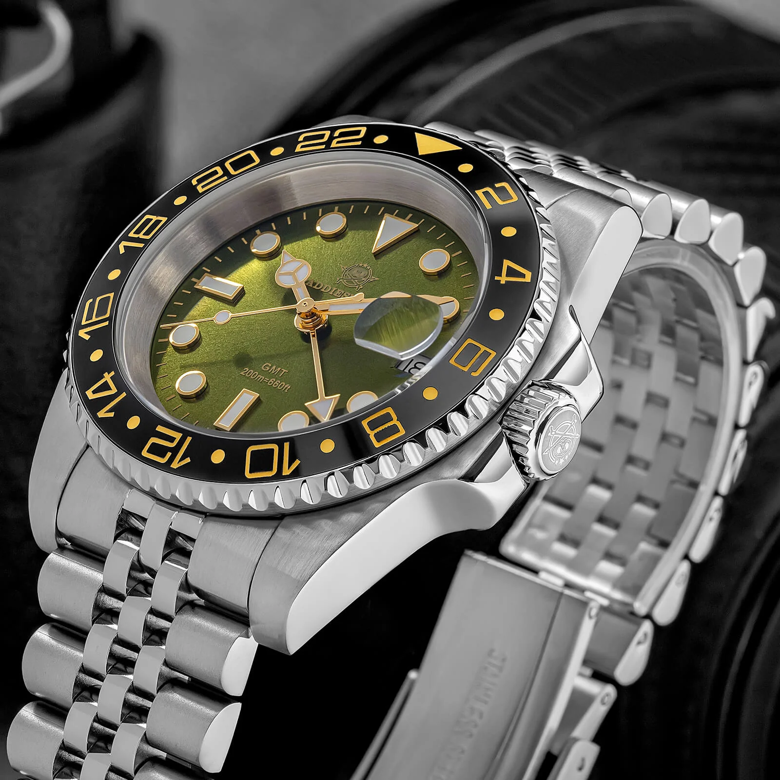 🔥Anniversary Sale🔥ADDIESDIVE Water Ghost Luxury Dive Watch GMT Quartz Watch AD2050-with Calendar - Image 24