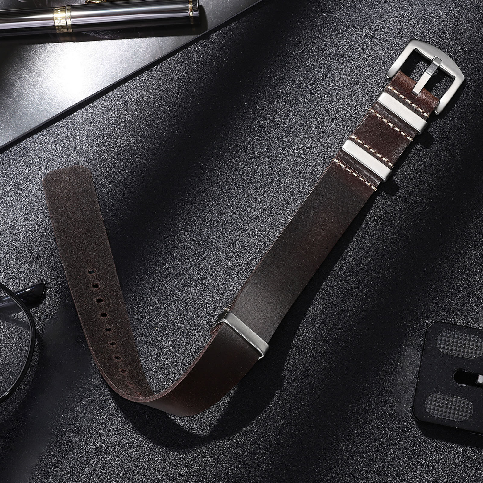 🔥Anniversary Sale🔥ADDIESDIVE Leather Watch Strap for Men, 20mm - Image 11