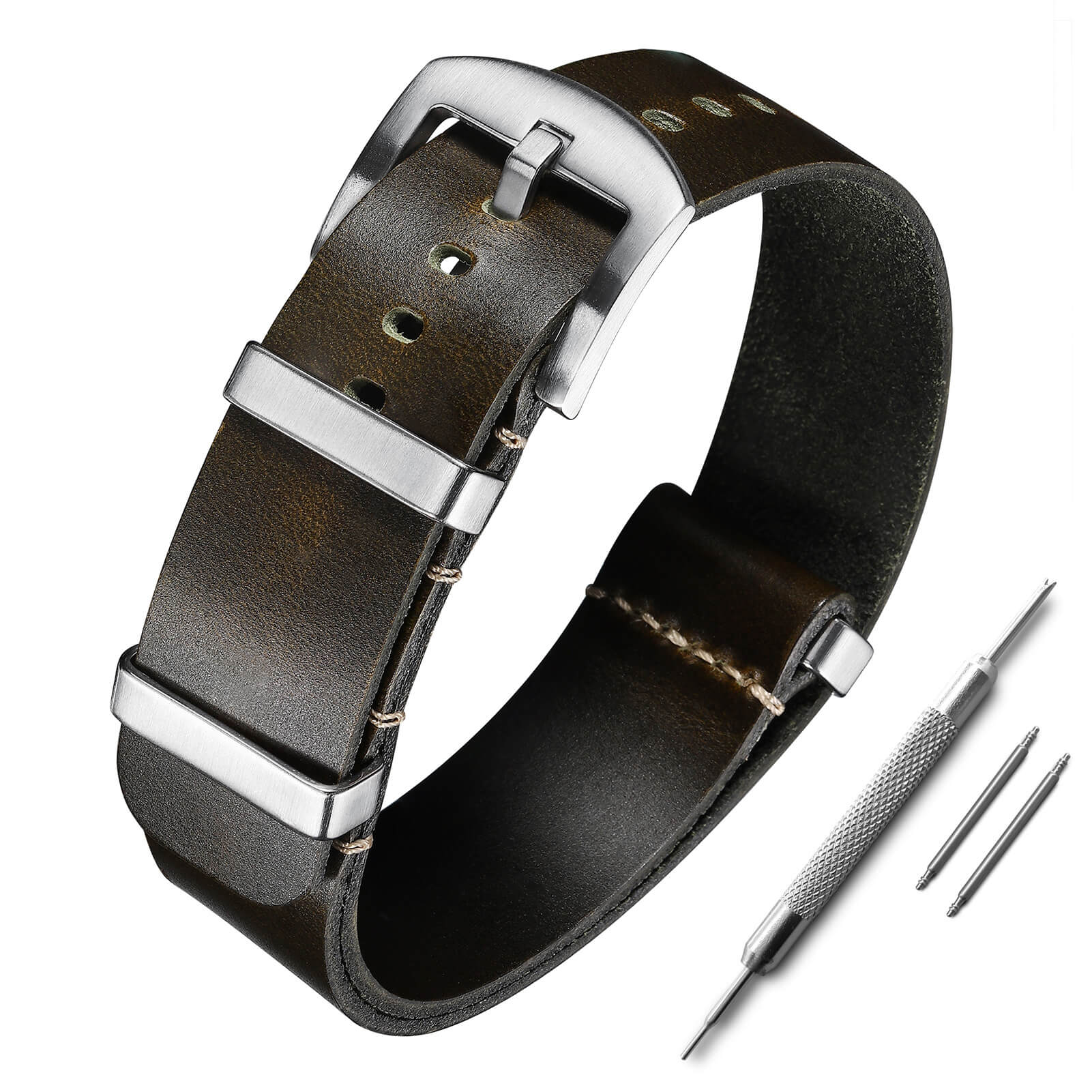 🔥Anniversary Sale🔥ADDIESDIVE Leather Watch Strap for Men, 20mm - Image 15