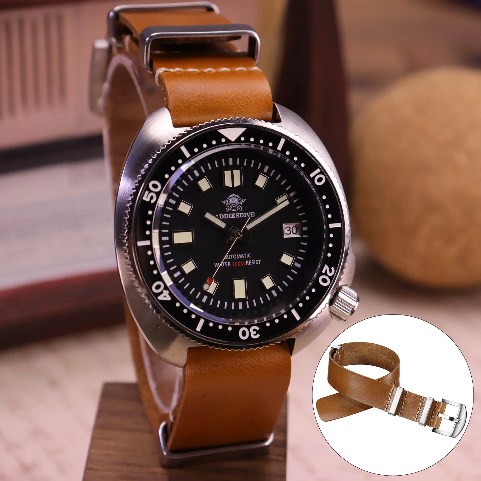 🔥Anniversary Sale🔥ADDIESDIVE Leather Watch Strap for Men, 20mm - Image 5