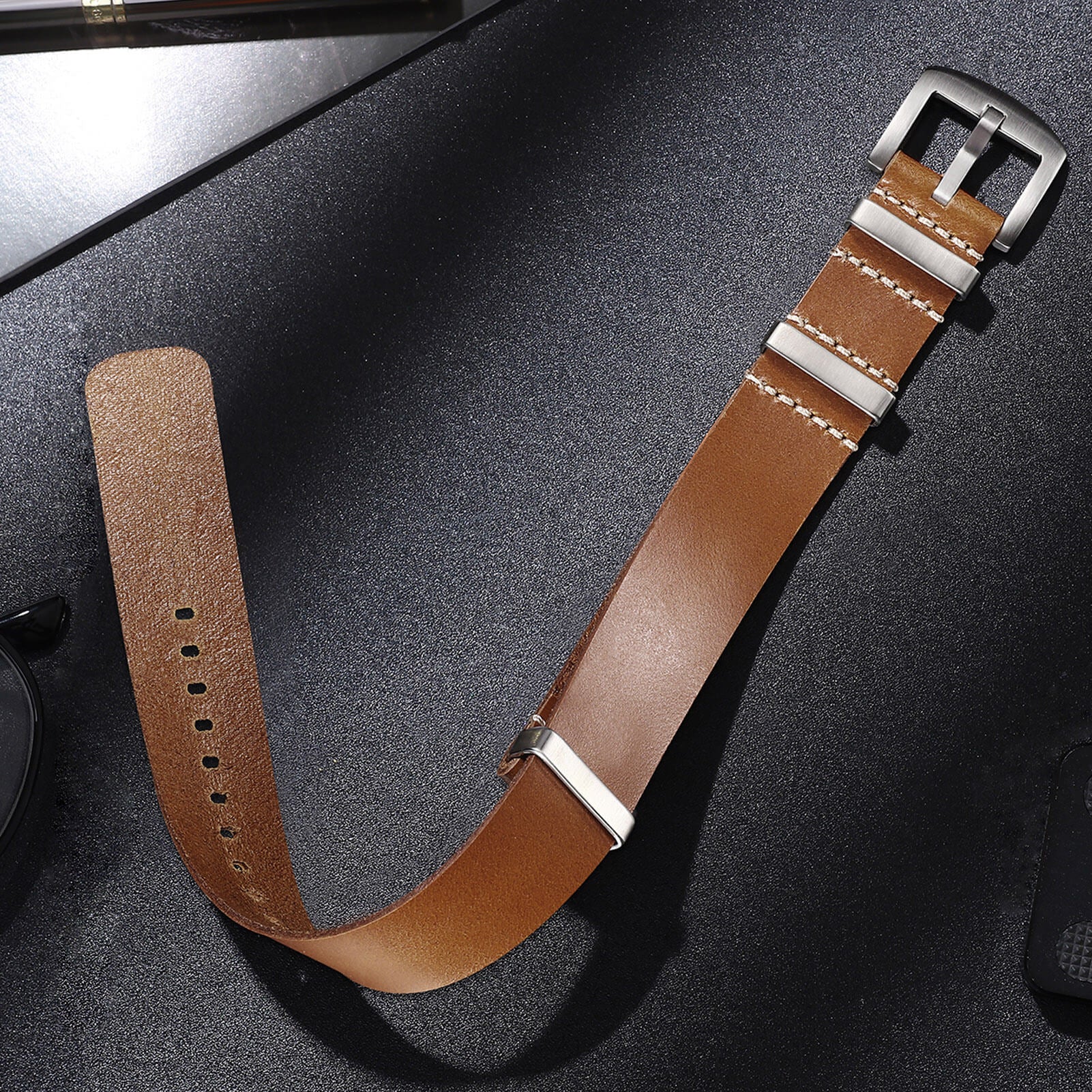 🔥Anniversary Sale🔥ADDIESDIVE Leather Watch Strap for Men, 20mm - Image 6