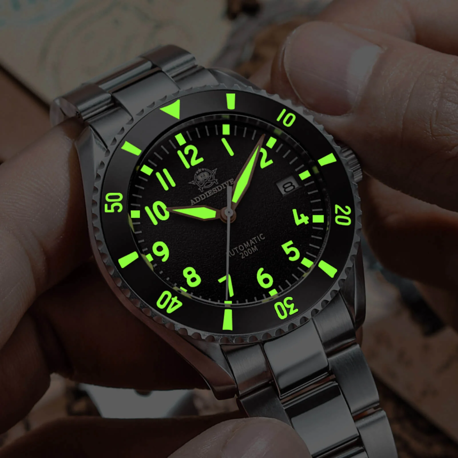 ADDIESDIVE Men's Automatic Watch Diver 200M （MY-H9） - Image 5