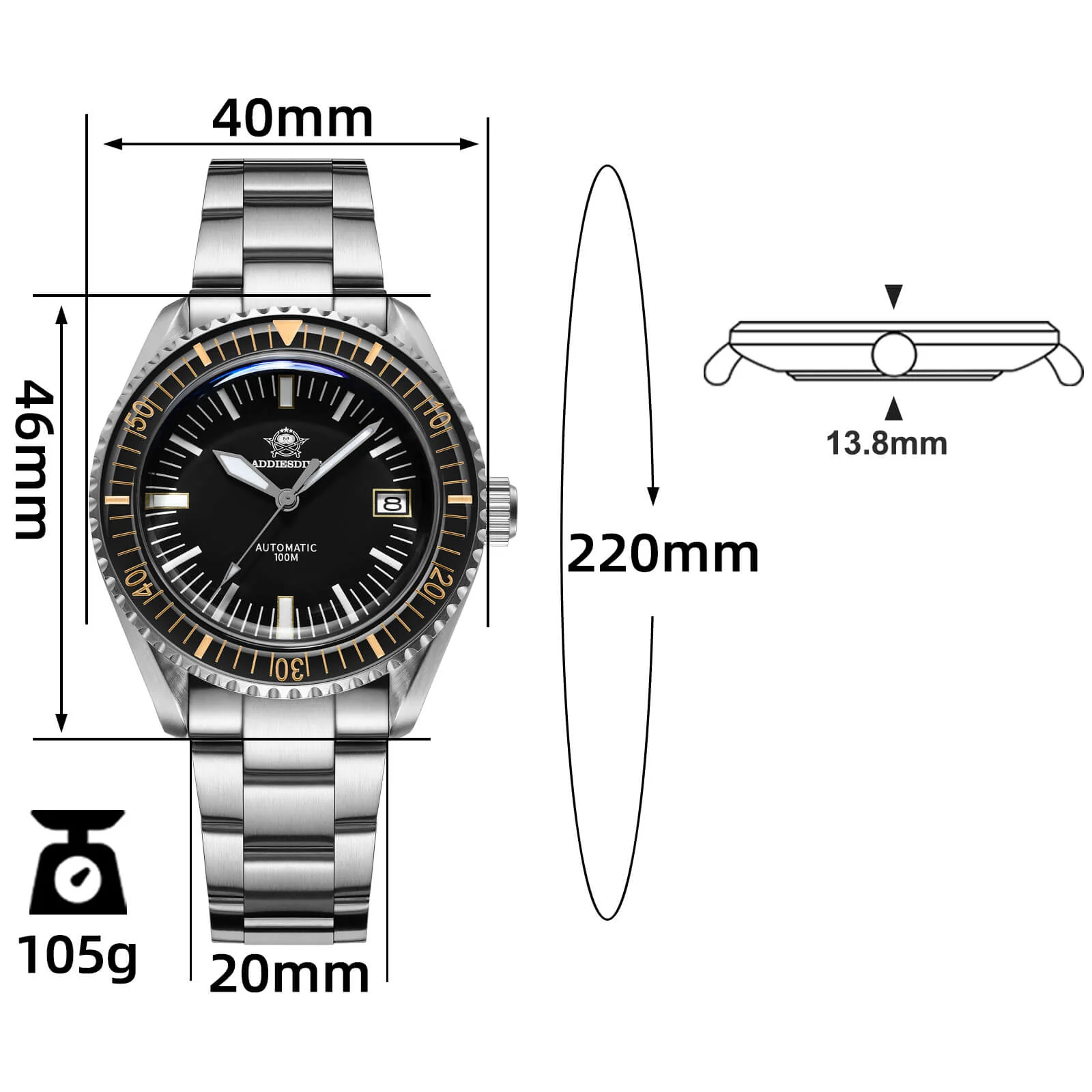 ADDIESDIVE Milsub Automatic Dive Watch AD2058 - Image 30